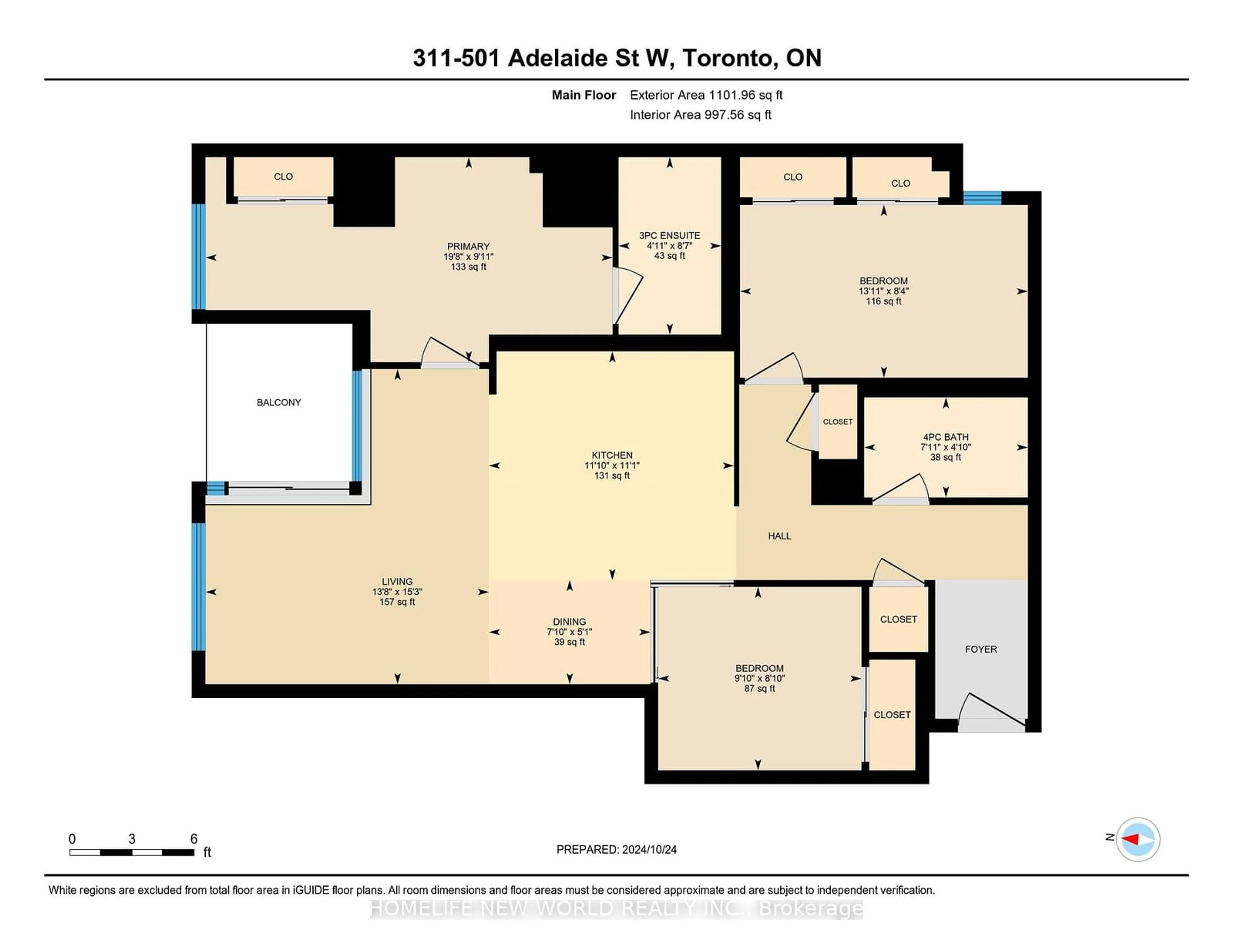 Floor plan for 501 Adelaide St #311, Toronto Ontario M5V 1T4