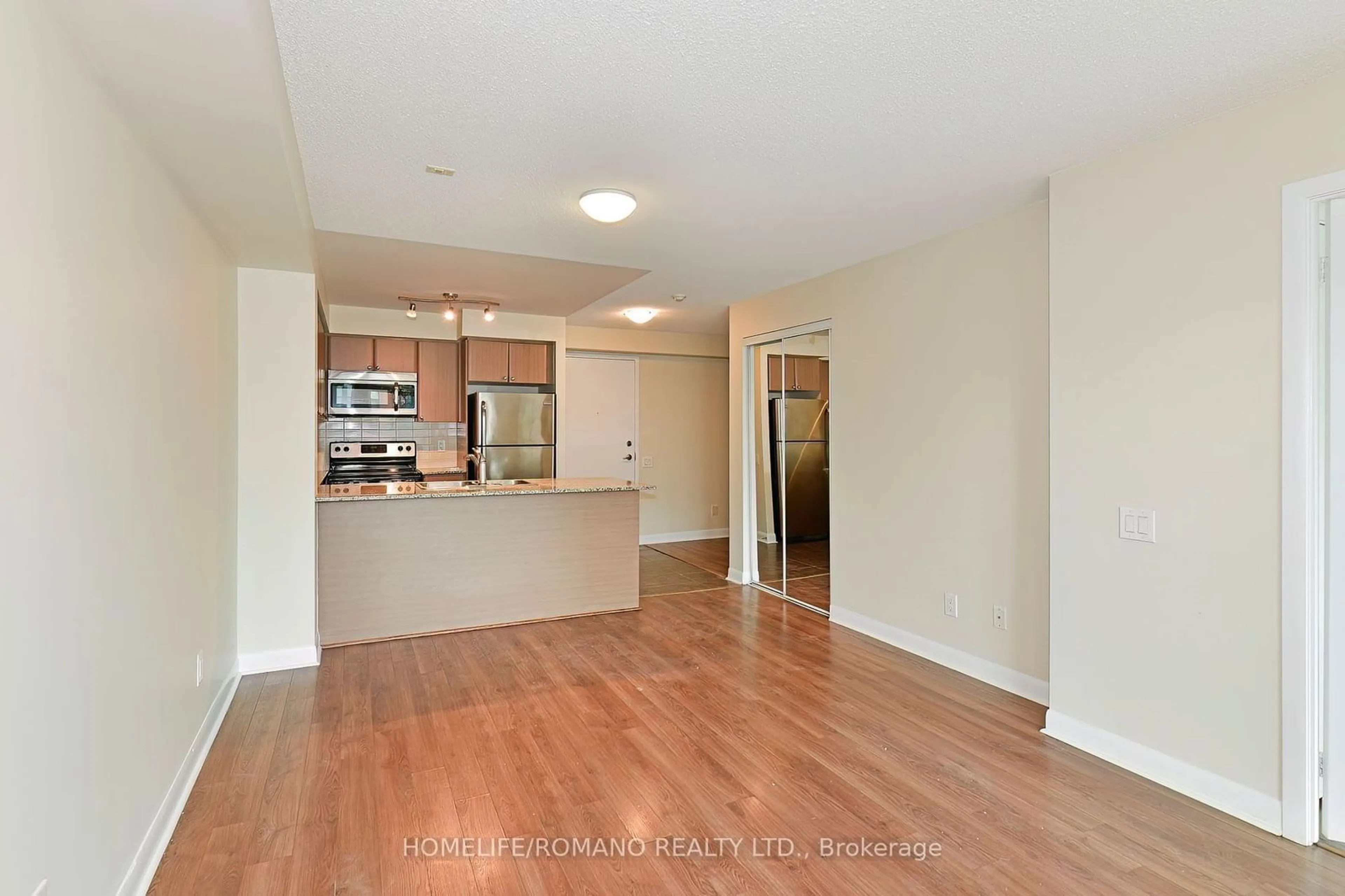 Standard kitchen, wood floors for 525 Wilson Ave #834, Toronto Ontario M3H 0A7