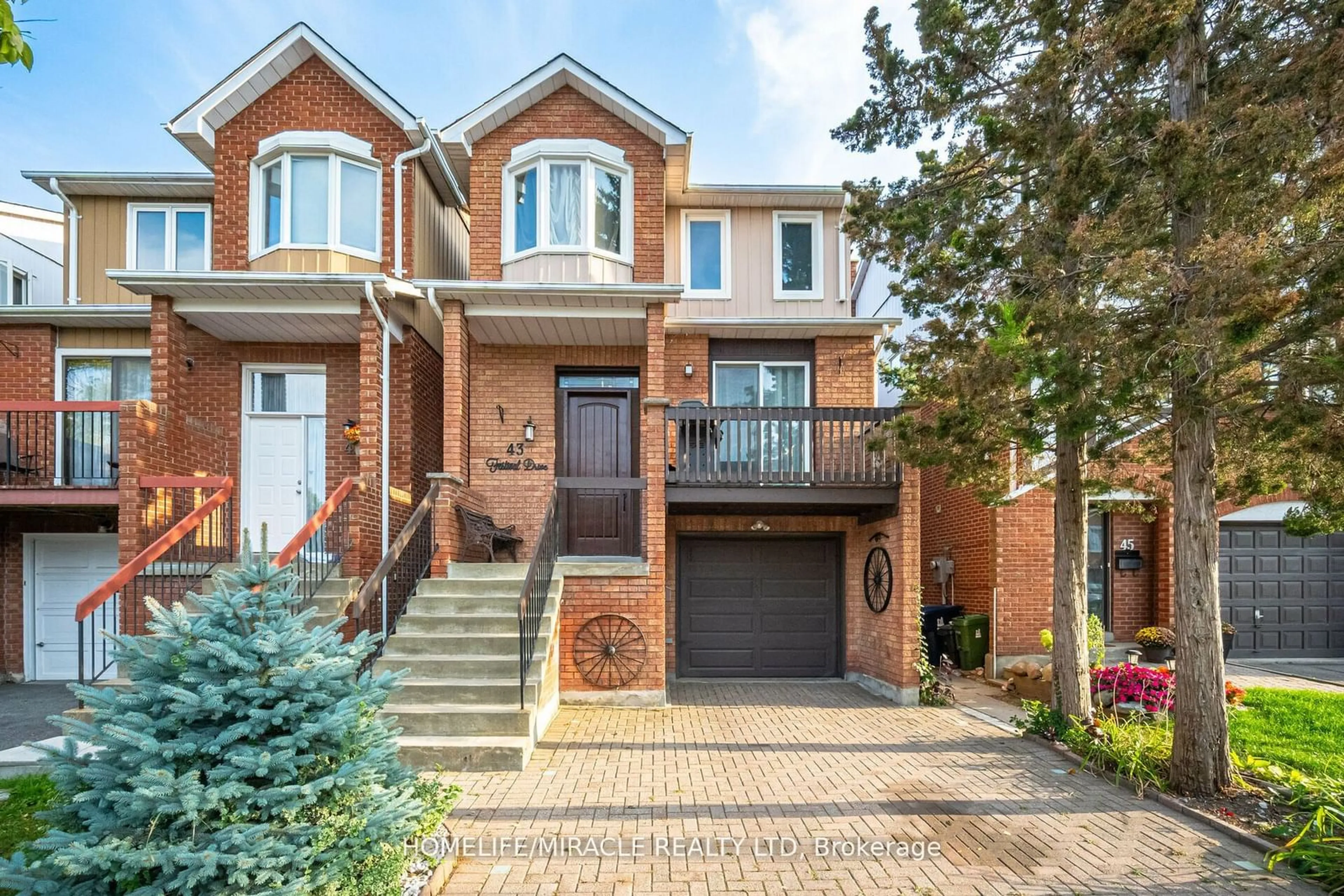 Home with brick exterior material for 43 Festival Dr, Toronto Ontario M2R 3T9