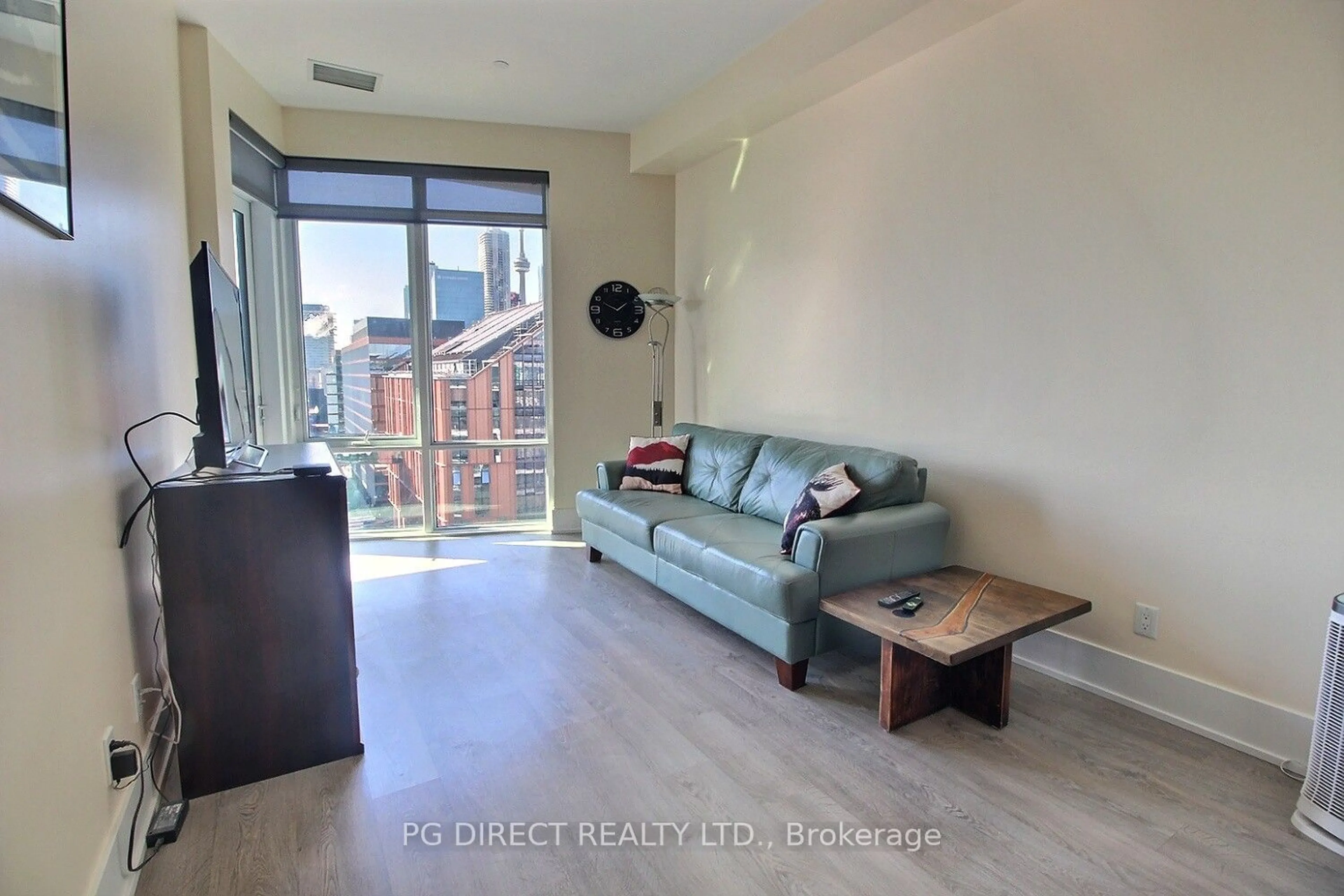 Living room, wood floors for 15 Merchants Wharf #1236, Toronto Ontario M5A 0N8