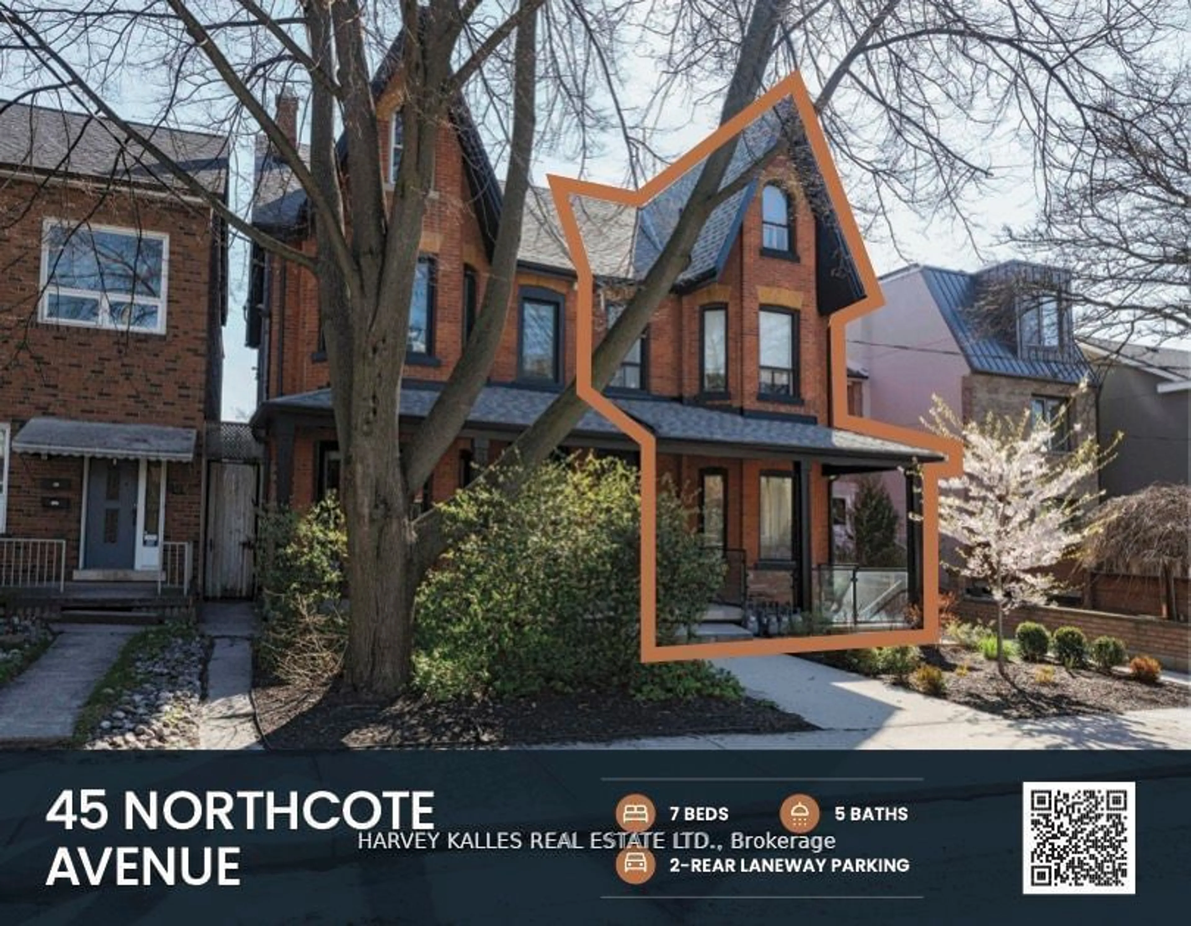 Frontside or backside of a home, the street view for 45 Northcote Ave, Toronto Ontario M6J 3K2