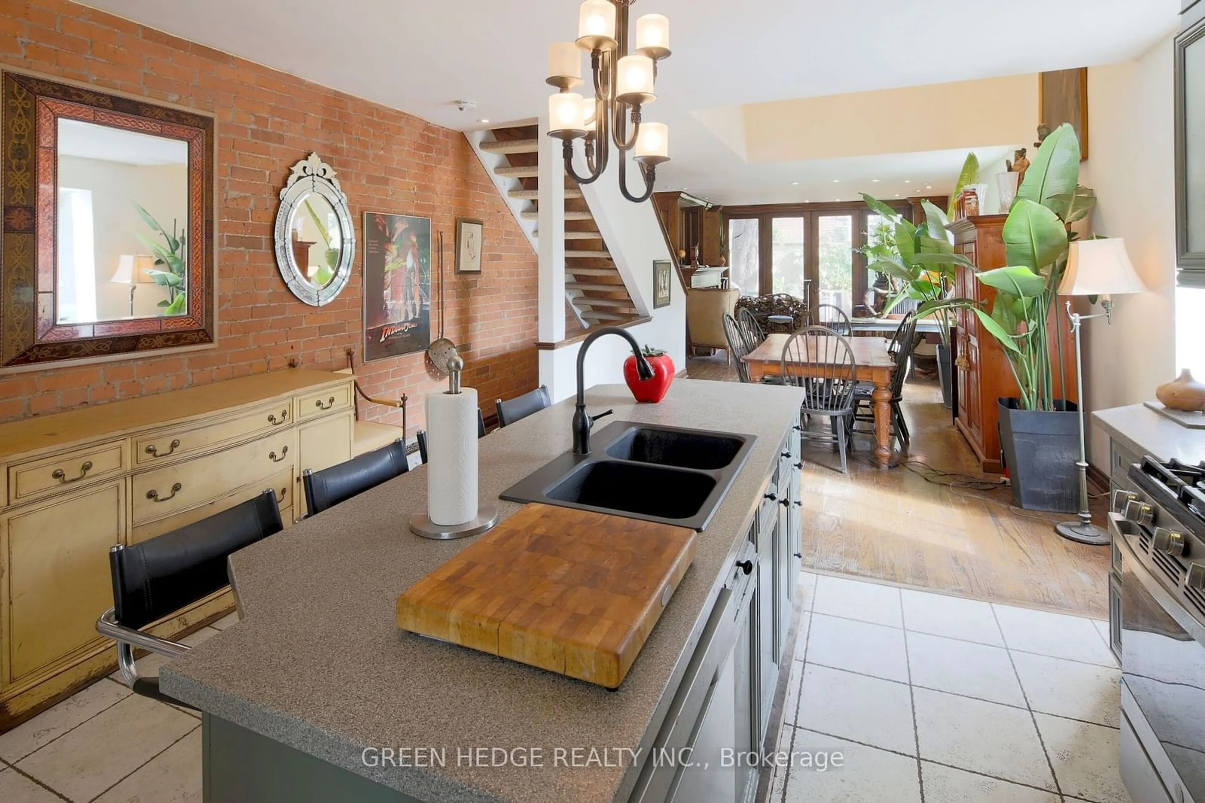 Contemporary kitchen, ceramic floors, cottage for 207 George St, Toronto Ontario M5A 2M9