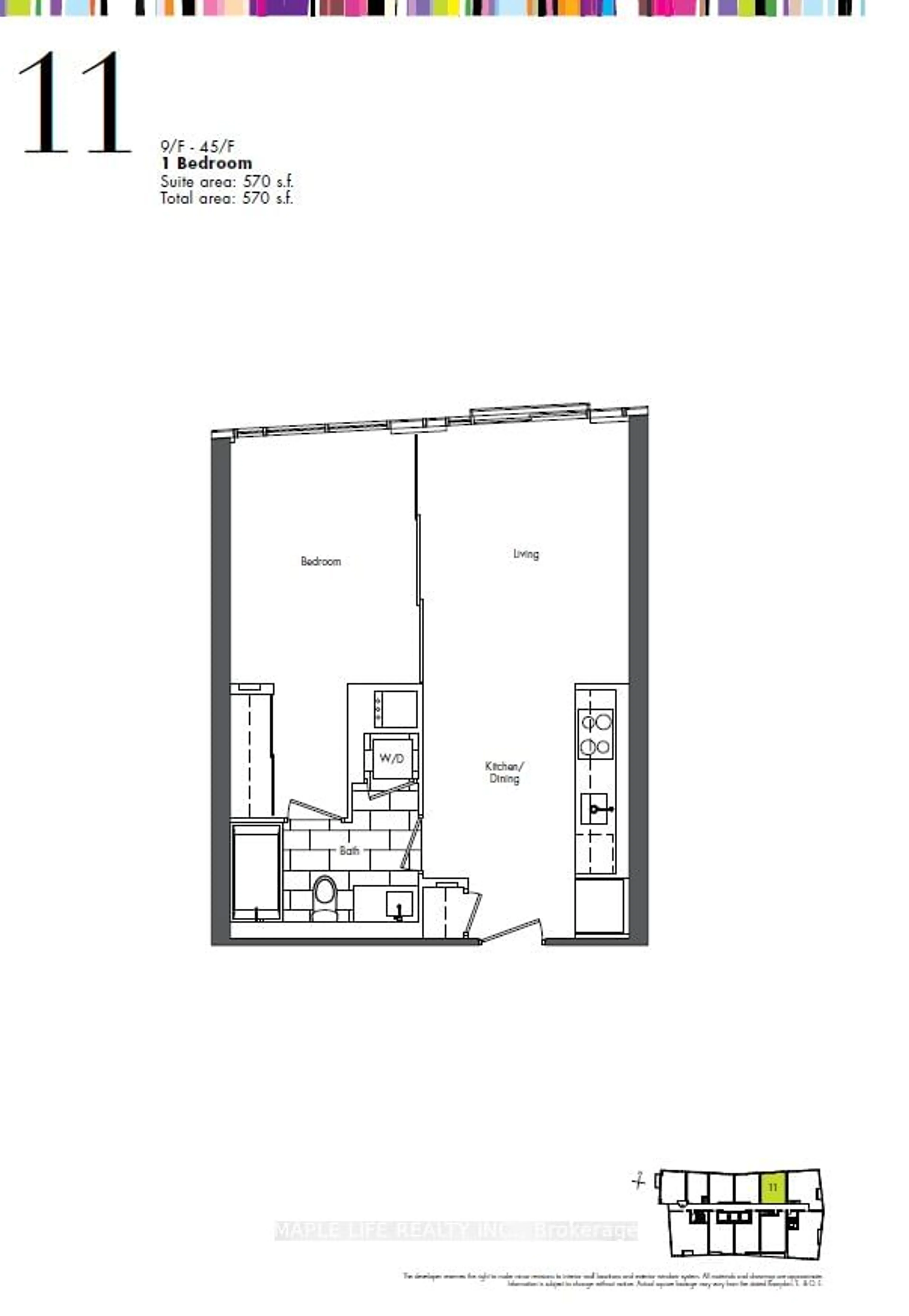 Floor plan for 85 Queens Wharf Rd #1111, Toronto Ontario M5V 0J9