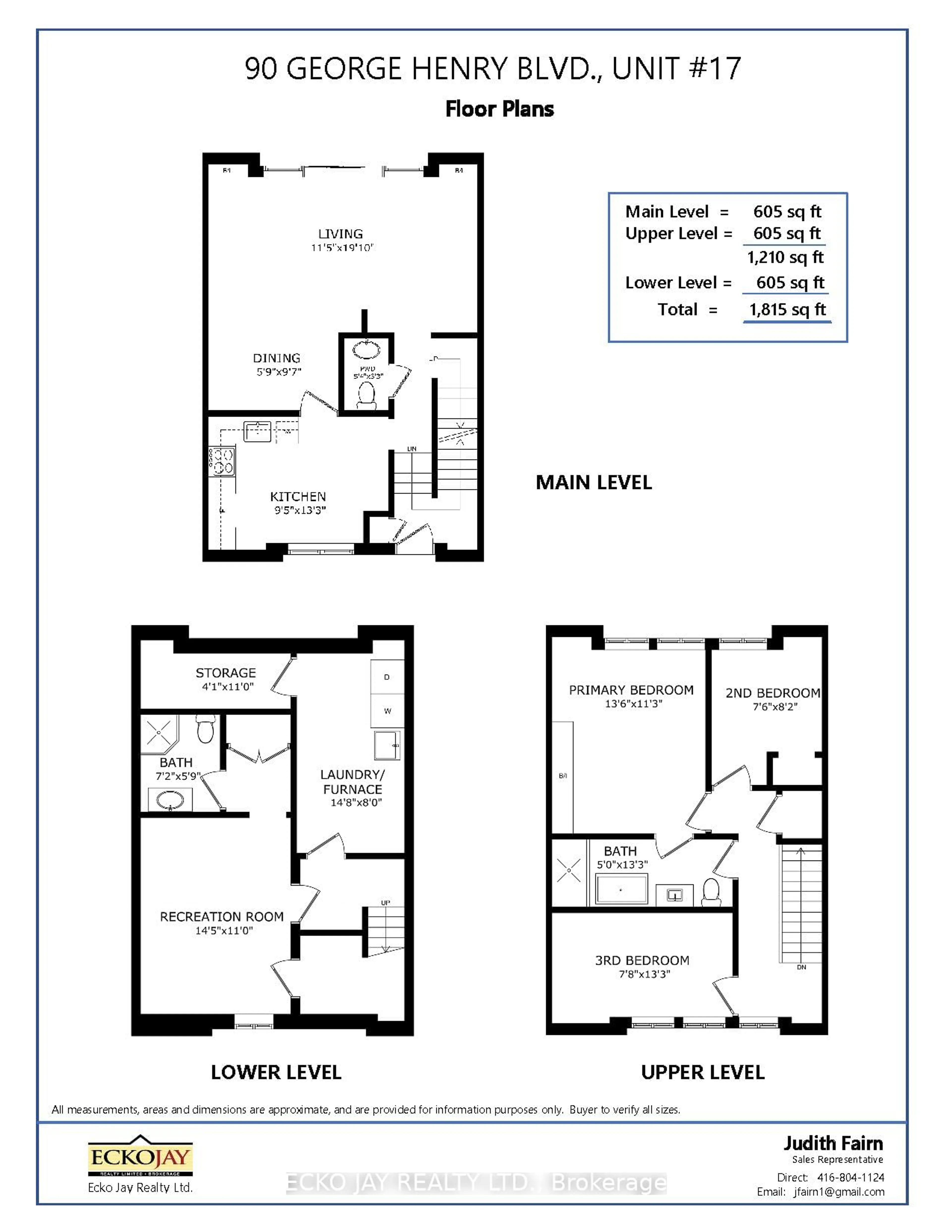 Floor plan for 90 George Henry Blvd #17, Toronto Ontario M2J 1E7