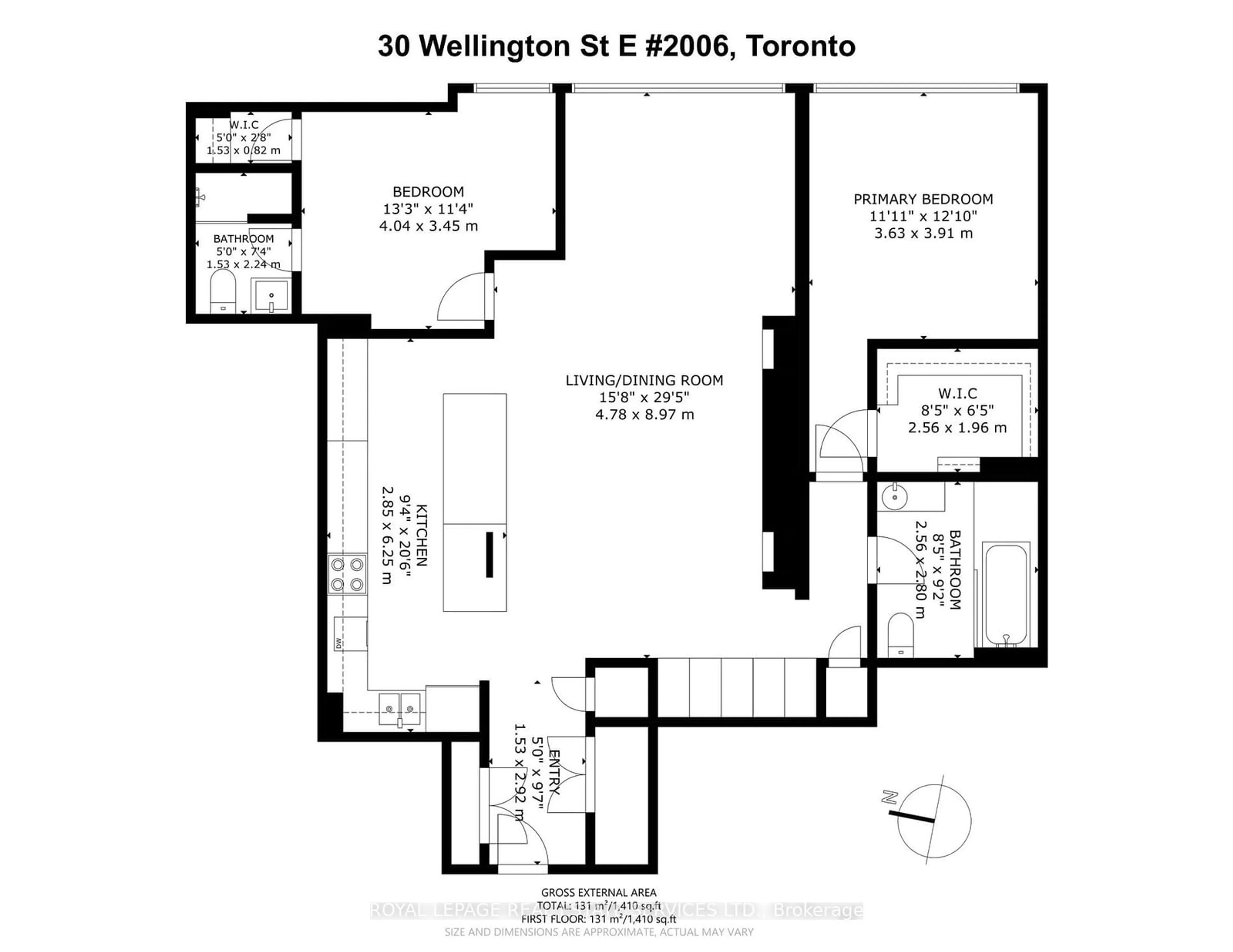 Floor plan for 30 Wellington St #2006, Toronto Ontario M5E 1S3