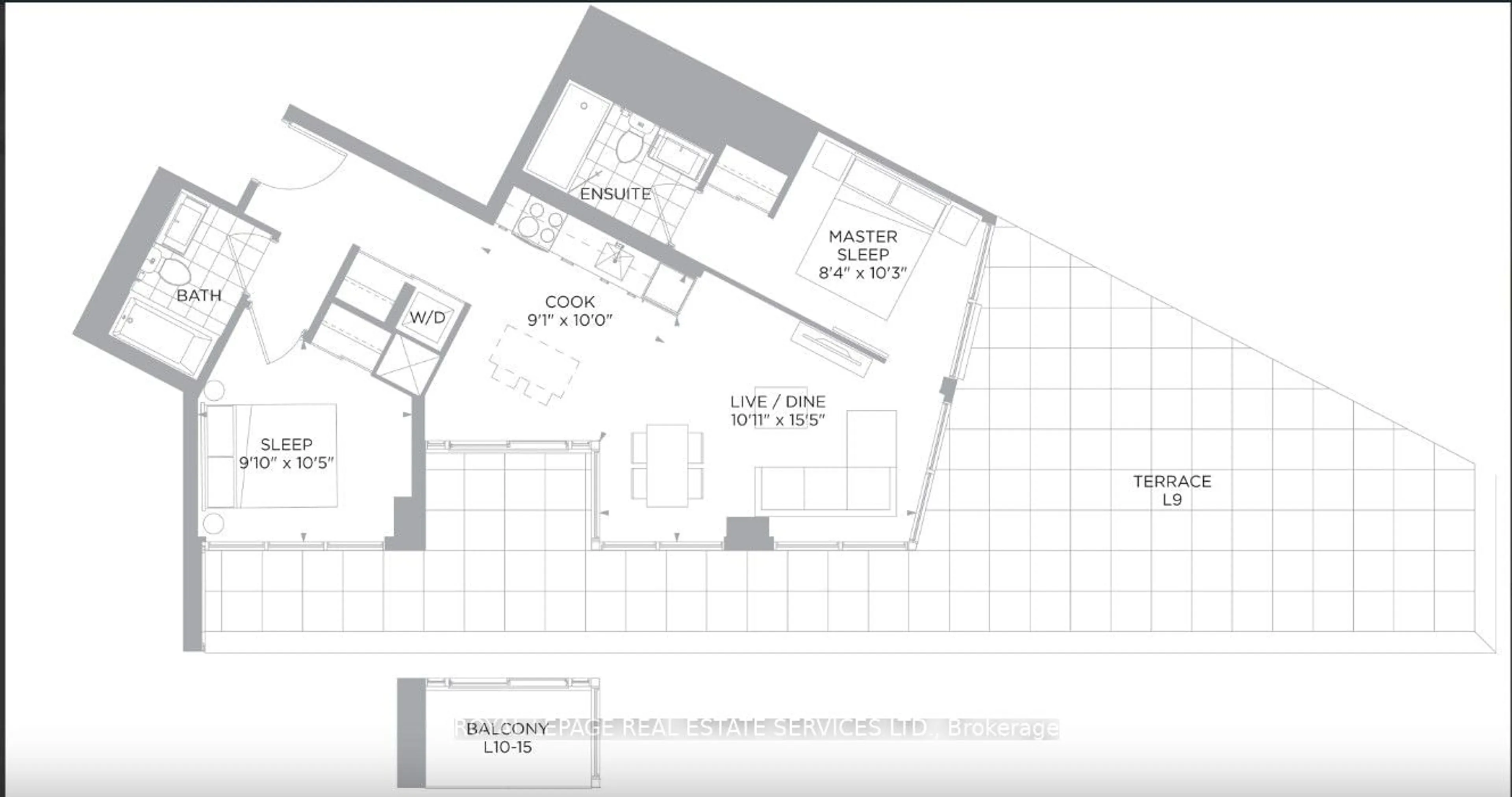 Floor plan for 135 East Liberty St #1111, Toronto Ontario M6K 3K4