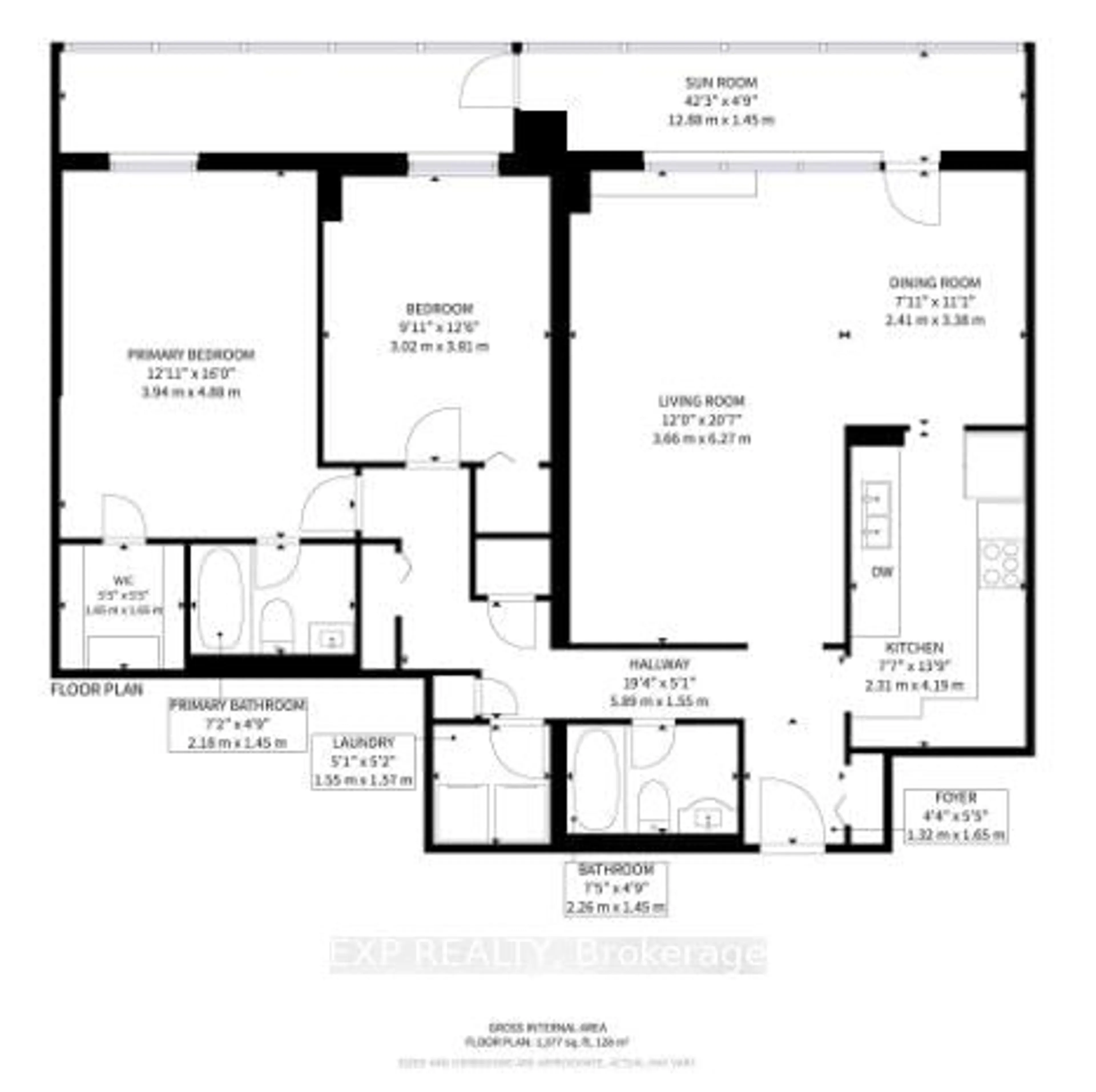 Floor plan for 130 Neptune Dr #906, Toronto Ontario M6A 1X5