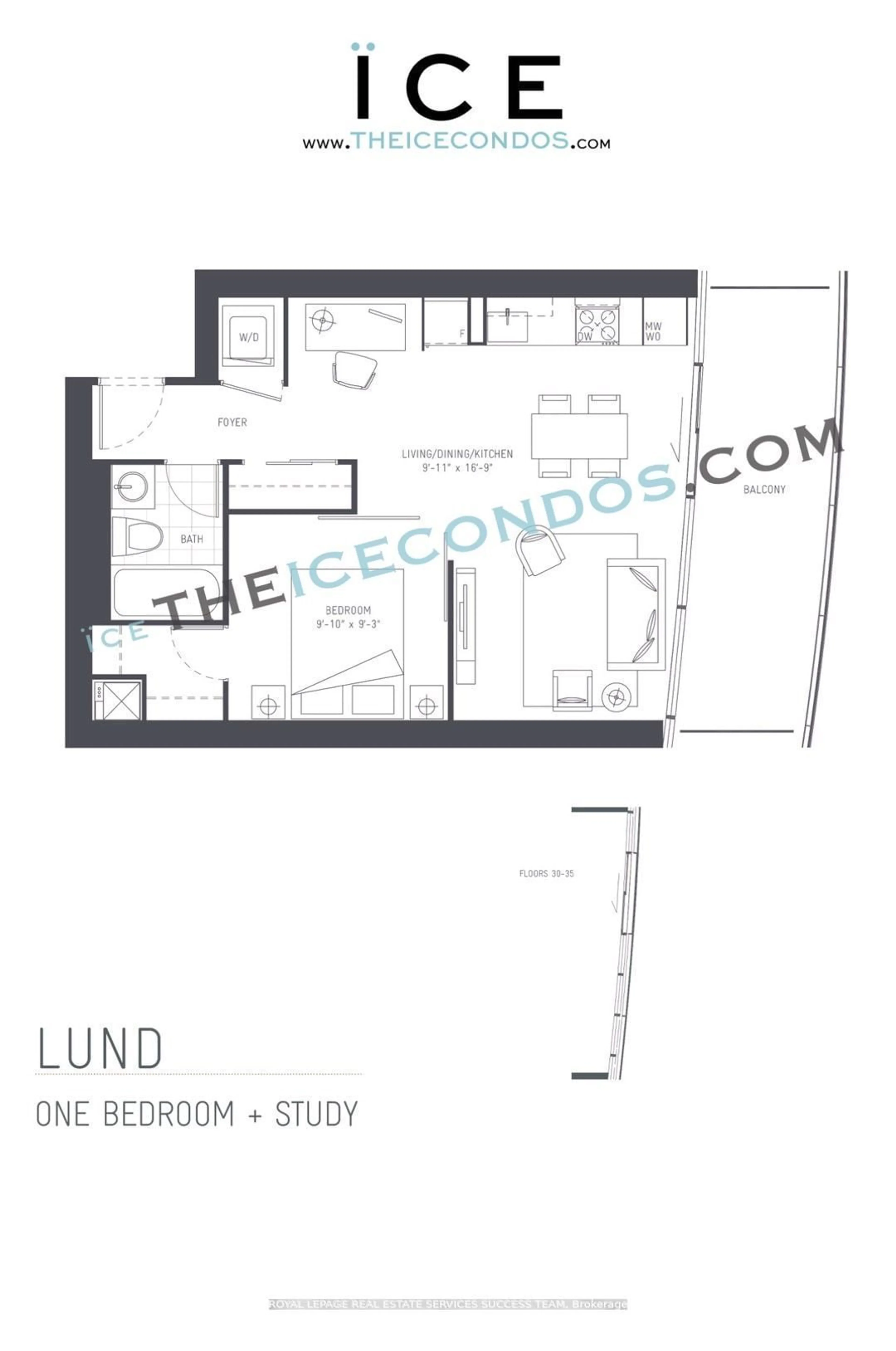 Floor plan for 12 York St #1711, Toronto Ontario M5J 0A9