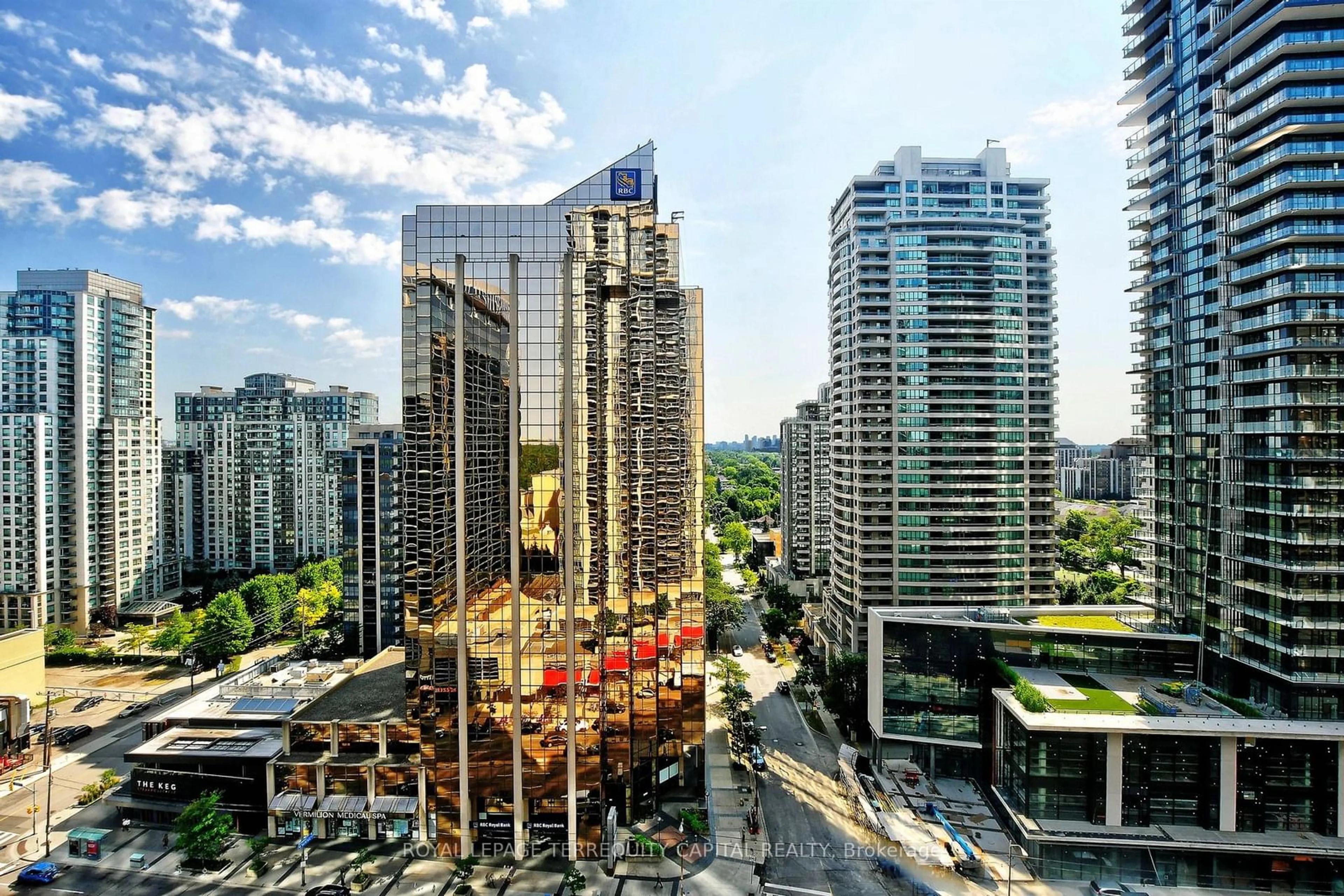 A pic from exterior of the house or condo, the view of city buildings for 4978 Yonge St #2002, Toronto Ontario M2N 7G8