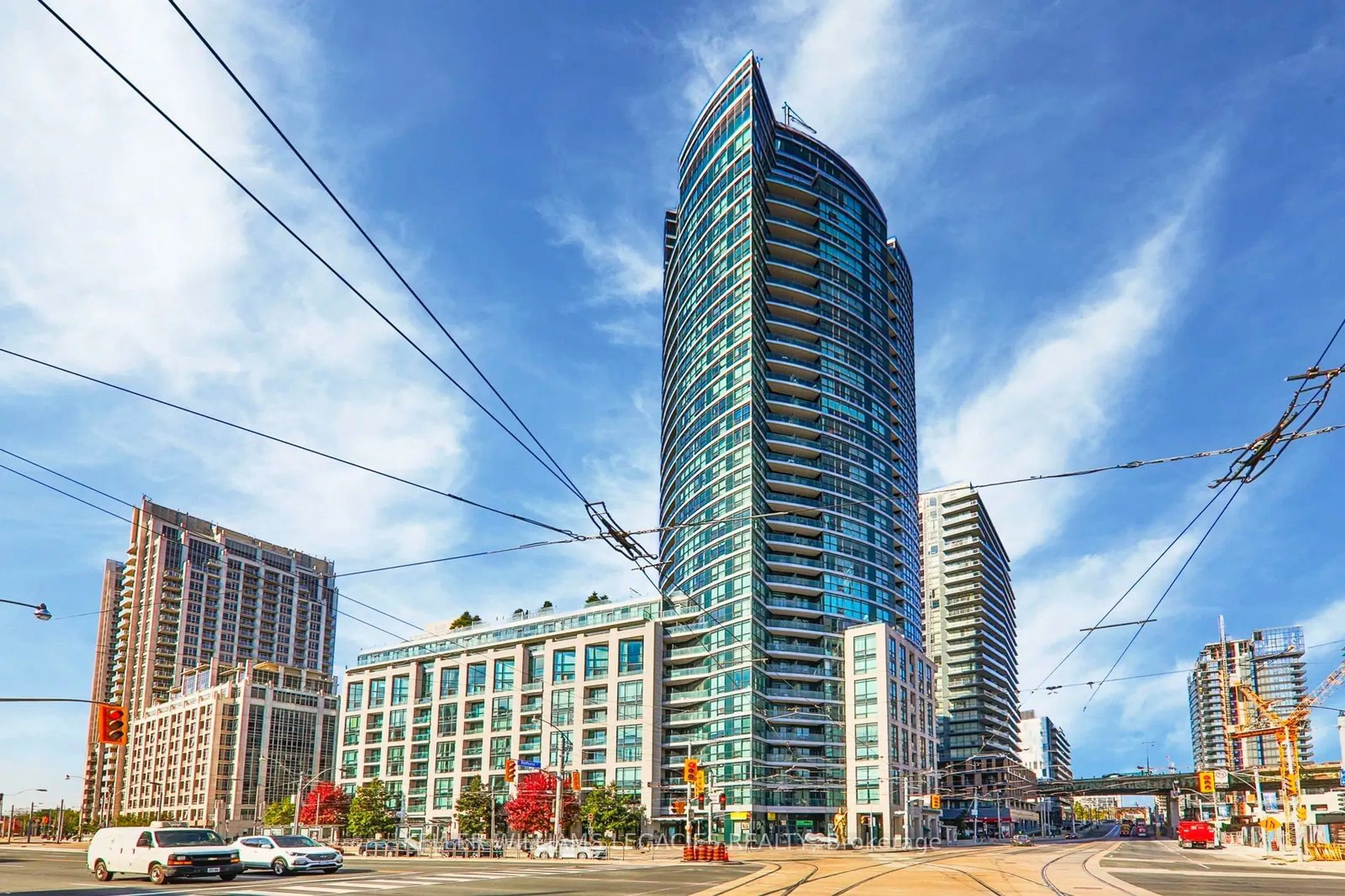 A pic from exterior of the house or condo, the view of city buildings for 600 Fleet St #2711, Toronto Ontario M5V 1B7