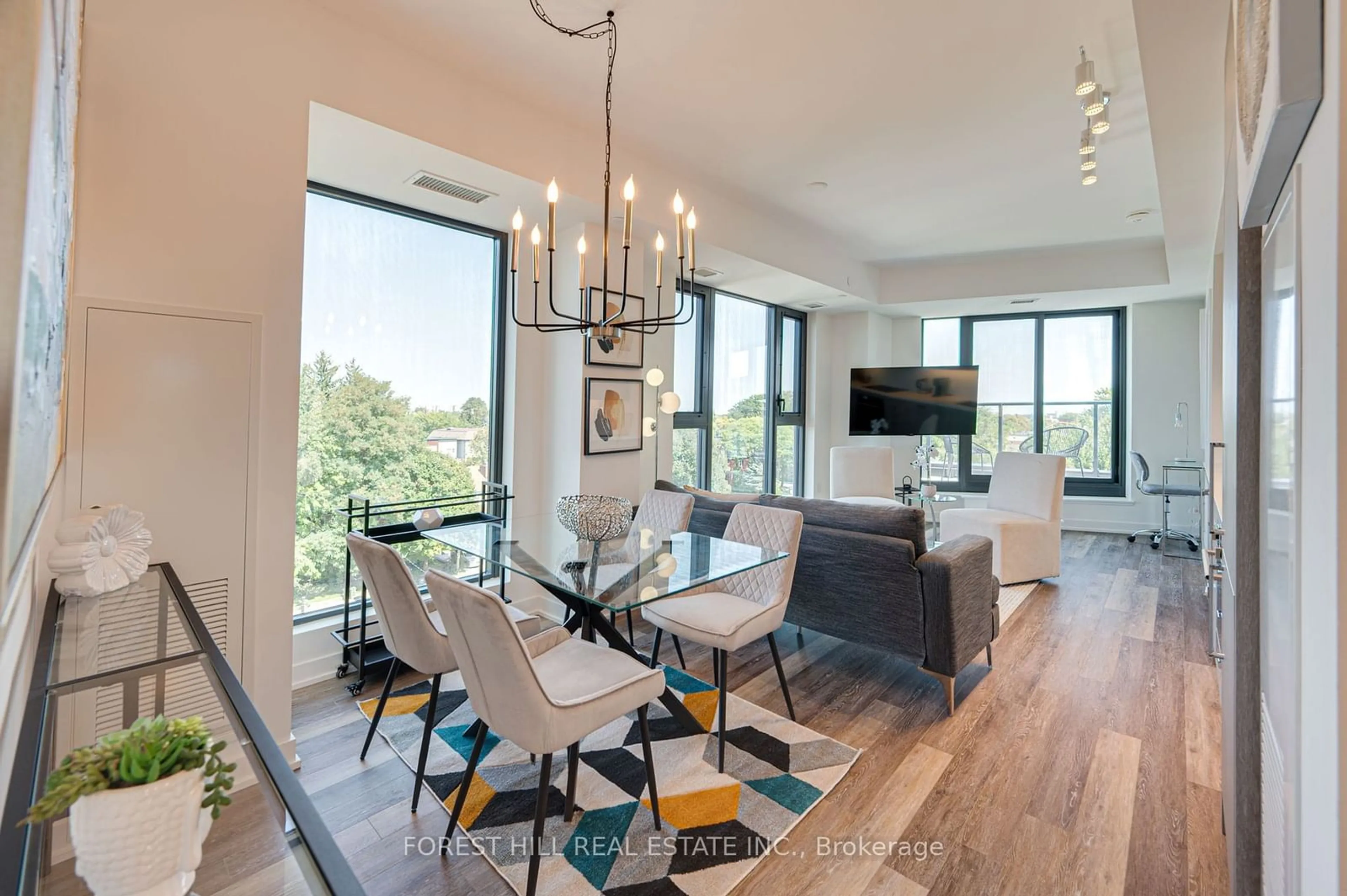 Dining room, wood floors for 250 Lawrence Ave #606, Toronto Ontario M5M 1B2