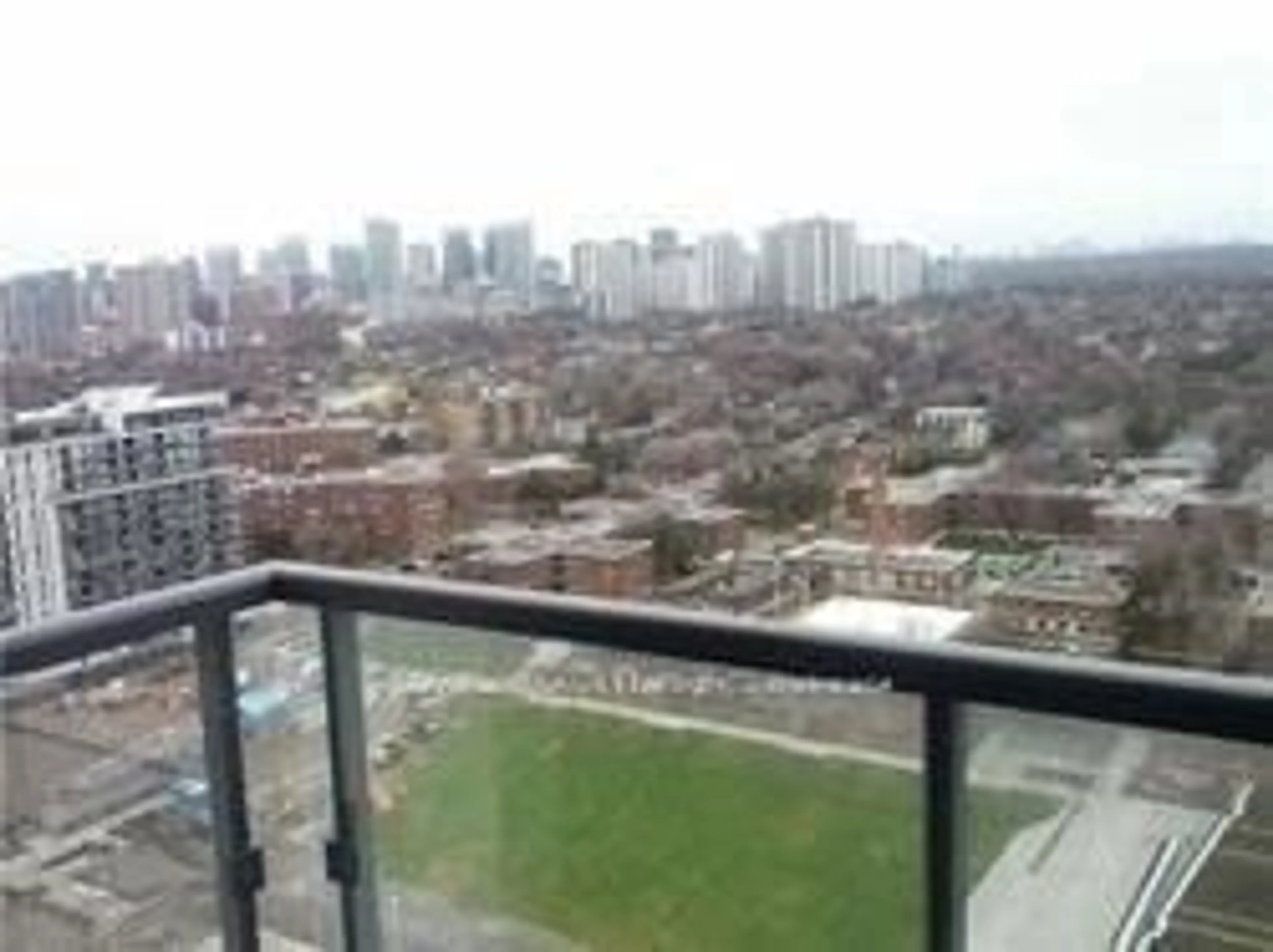 Balcony in the apartment, the view of city buildings for 170 Sumach St #2110, Toronto Ontario M5A 3K3