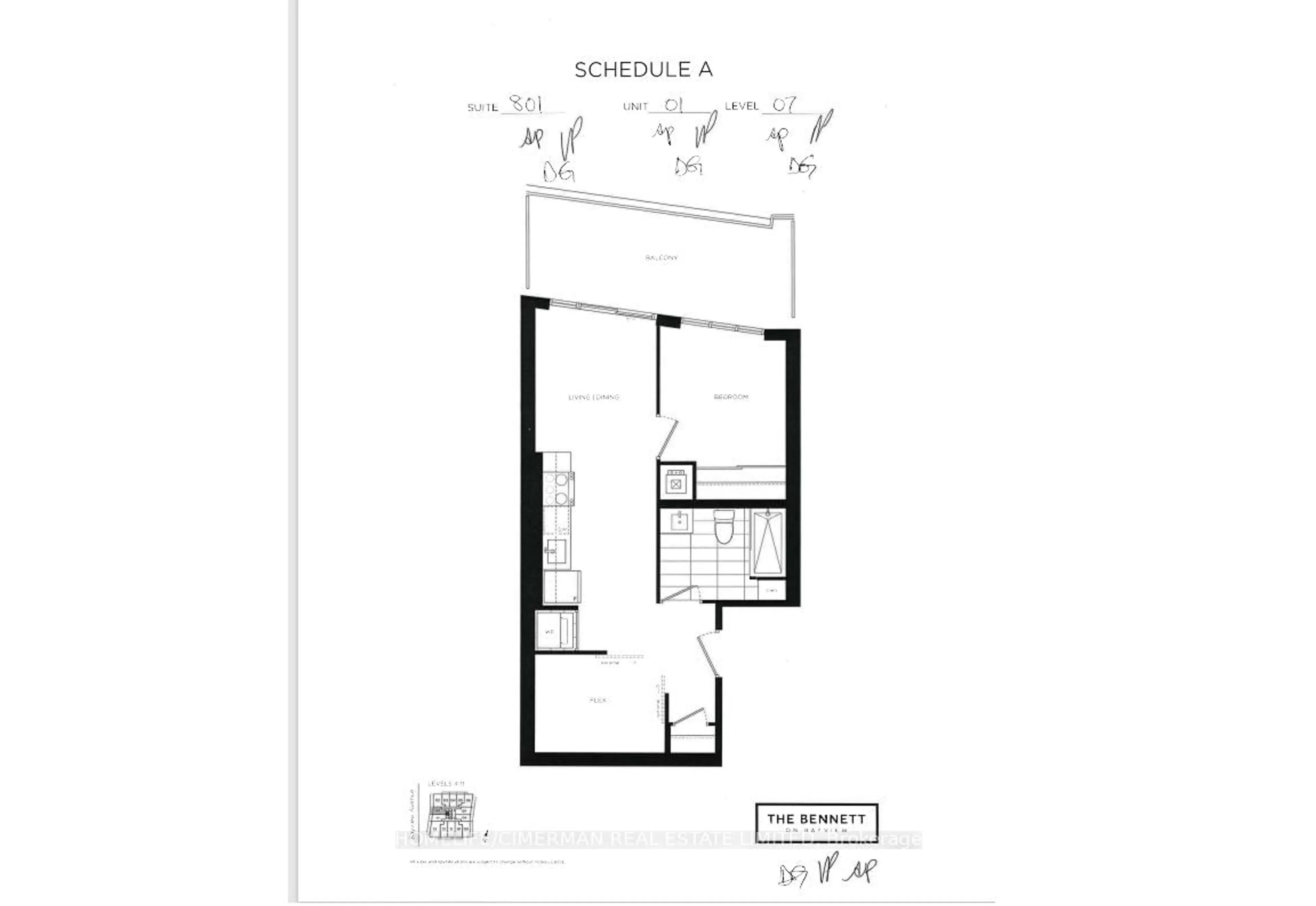 Floor plan for 3237 Bayview Ave #801, Toronto Ontario M2K 0G1