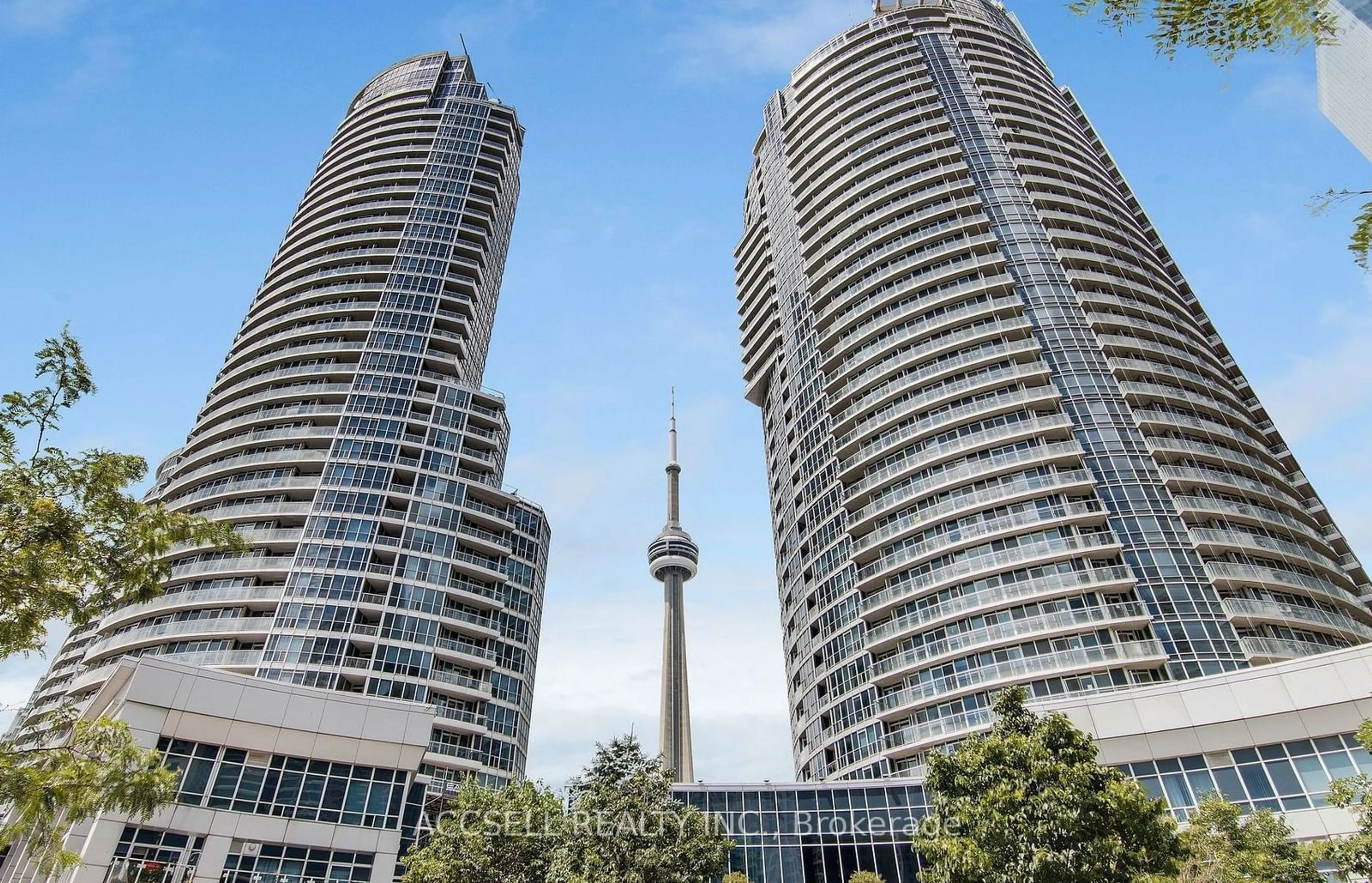 A pic from exterior of the house or condo, the view of city buildings for 8 York St #509, Toronto Ontario M5J 2Y2