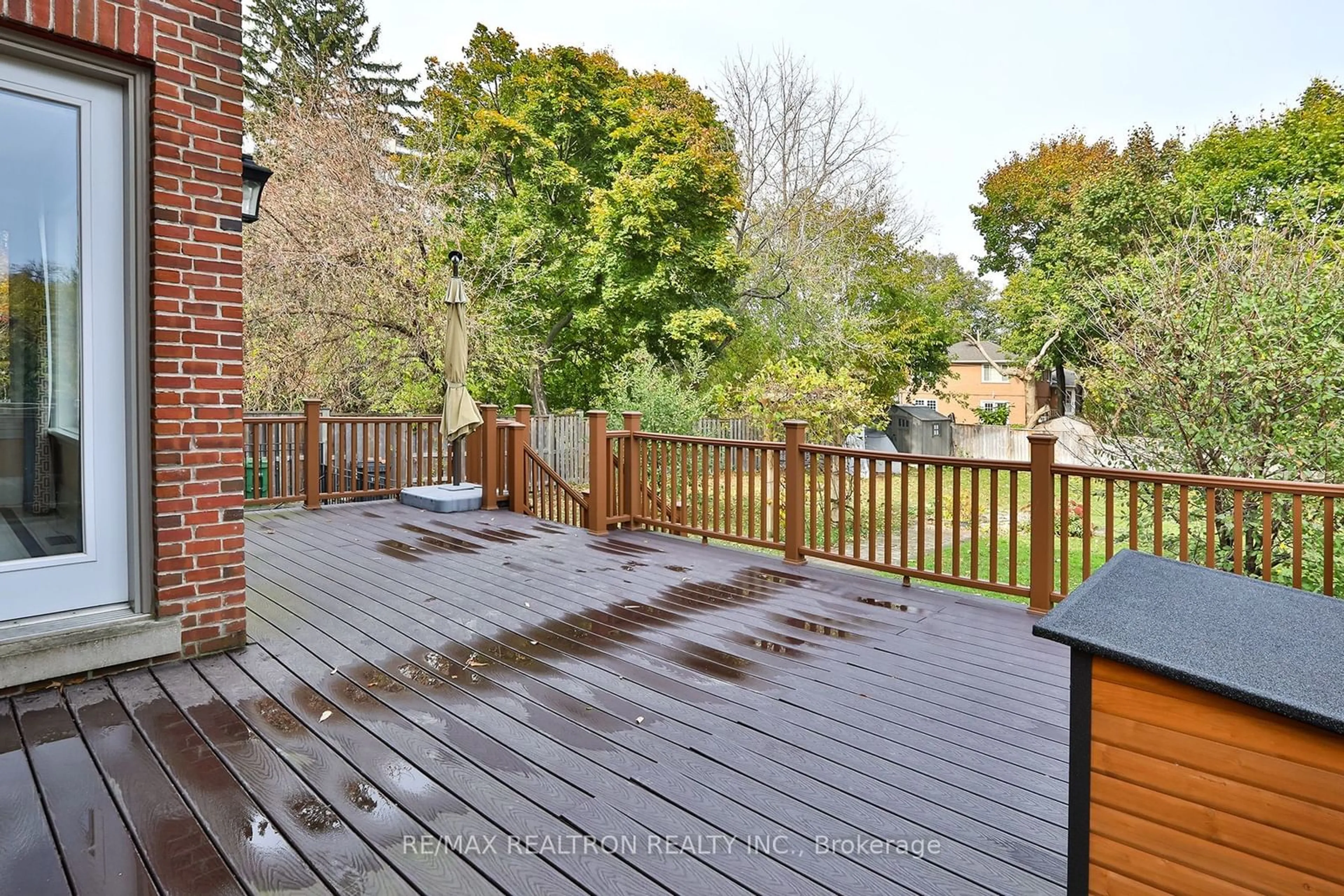 Patio, the fenced backyard for 24 Wedgewood Dr, Toronto Ontario M2M 2H3