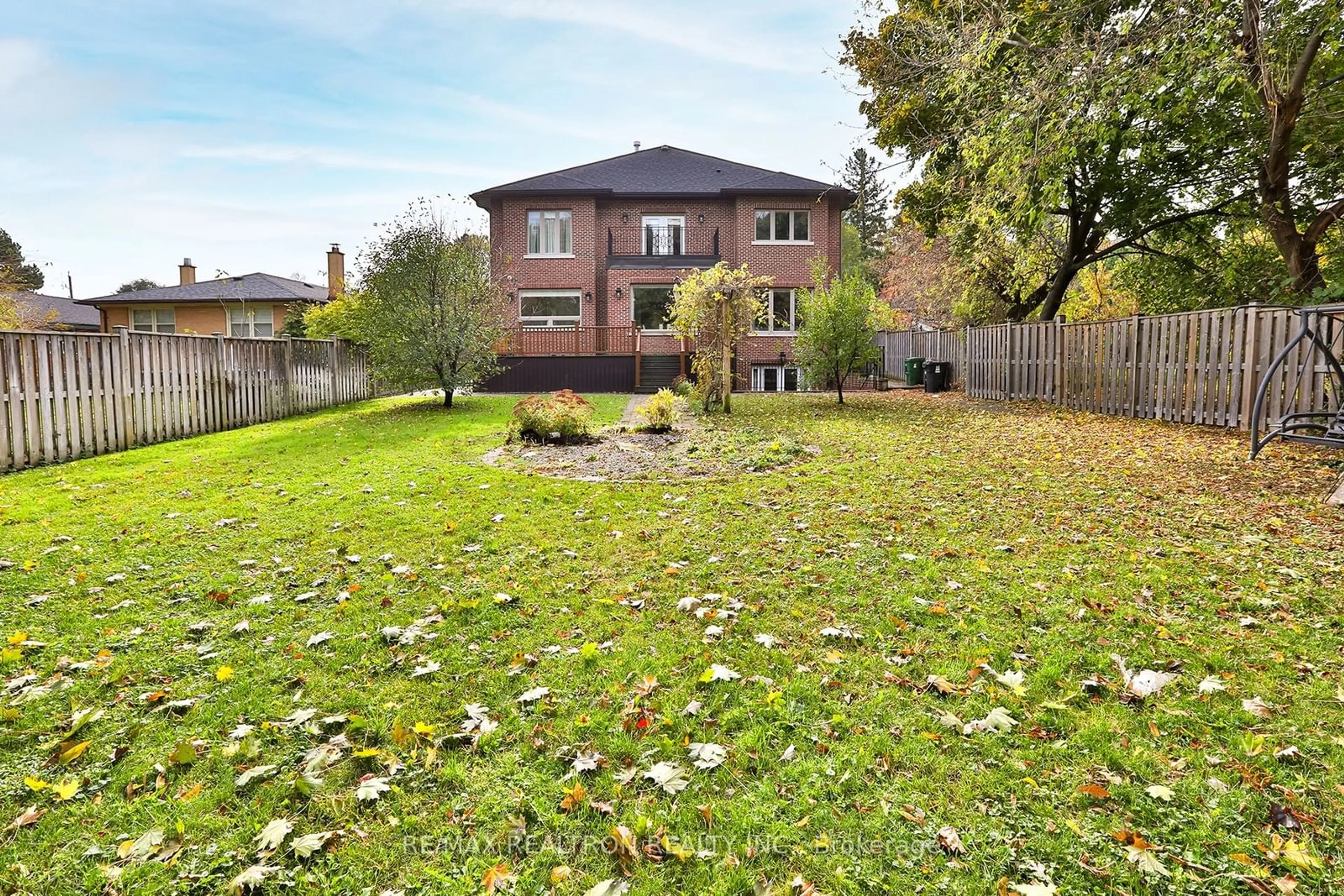 A pic from exterior of the house or condo, the fenced backyard for 24 Wedgewood Dr, Toronto Ontario M2M 2H3