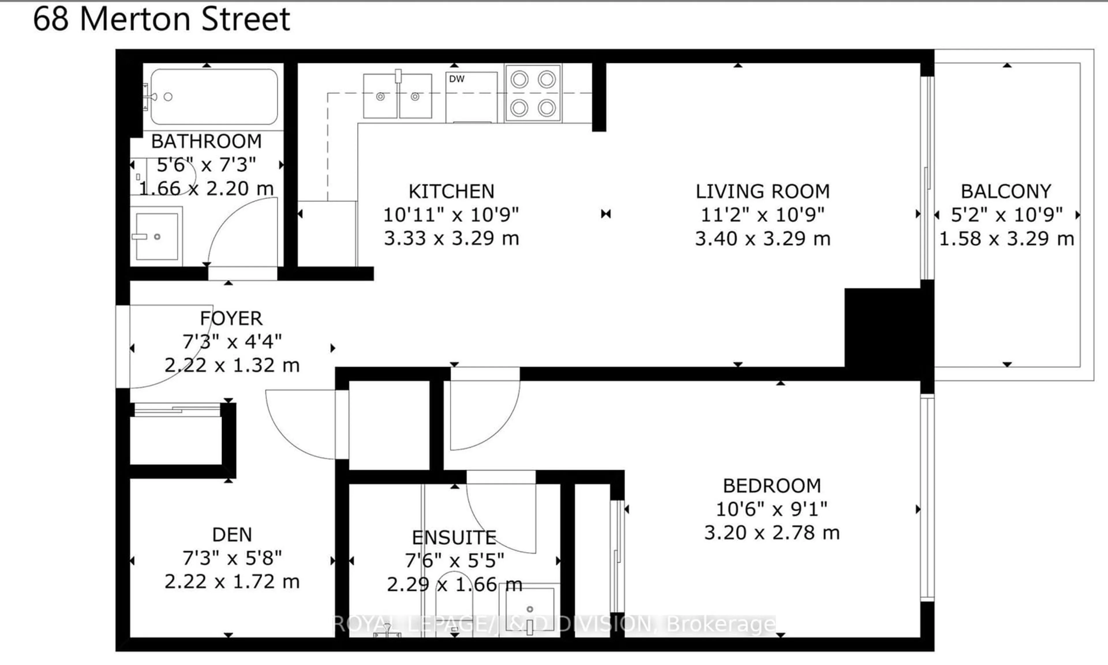 Floor plan for 68 Merton St #1102, Toronto Ontario M4S 0A7