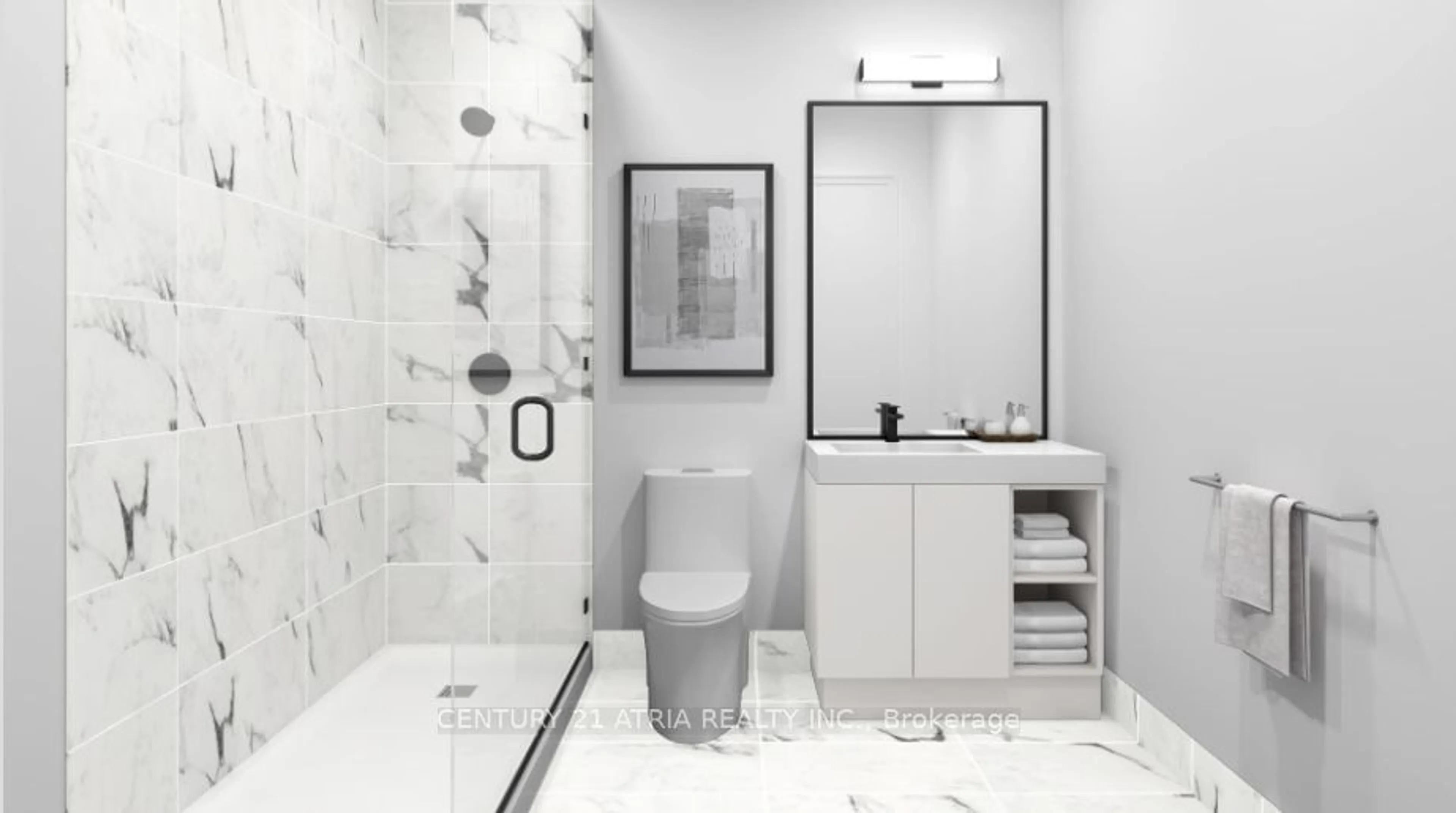 Contemporary bathroom, ceramic floors for 250 Lawrence Ave #812, Toronto Ontario M5M 1B1