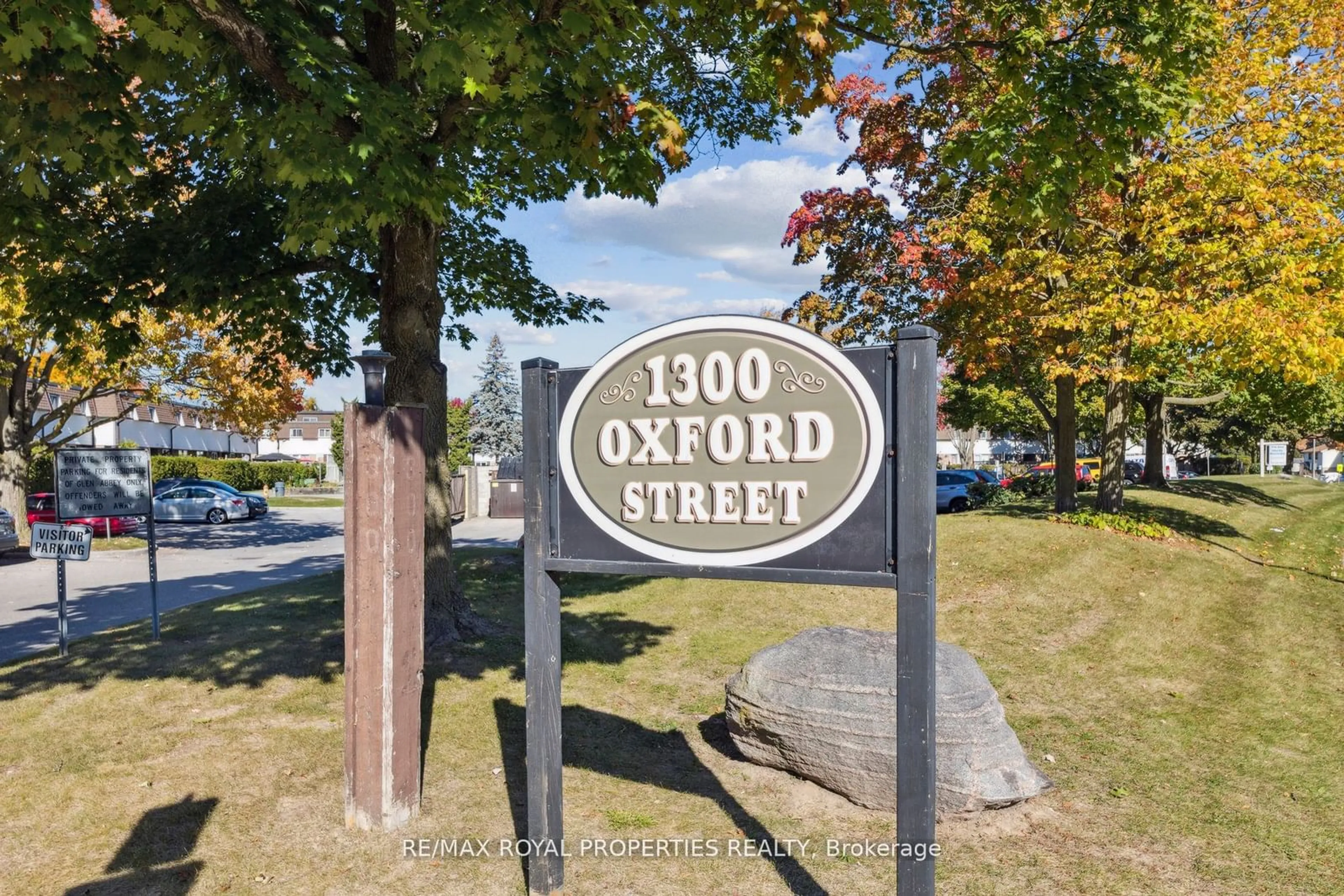 A pic from exterior of the house or condo, the street view for 1300 Oxford St #49, Oshawa Ontario L1J 6C5