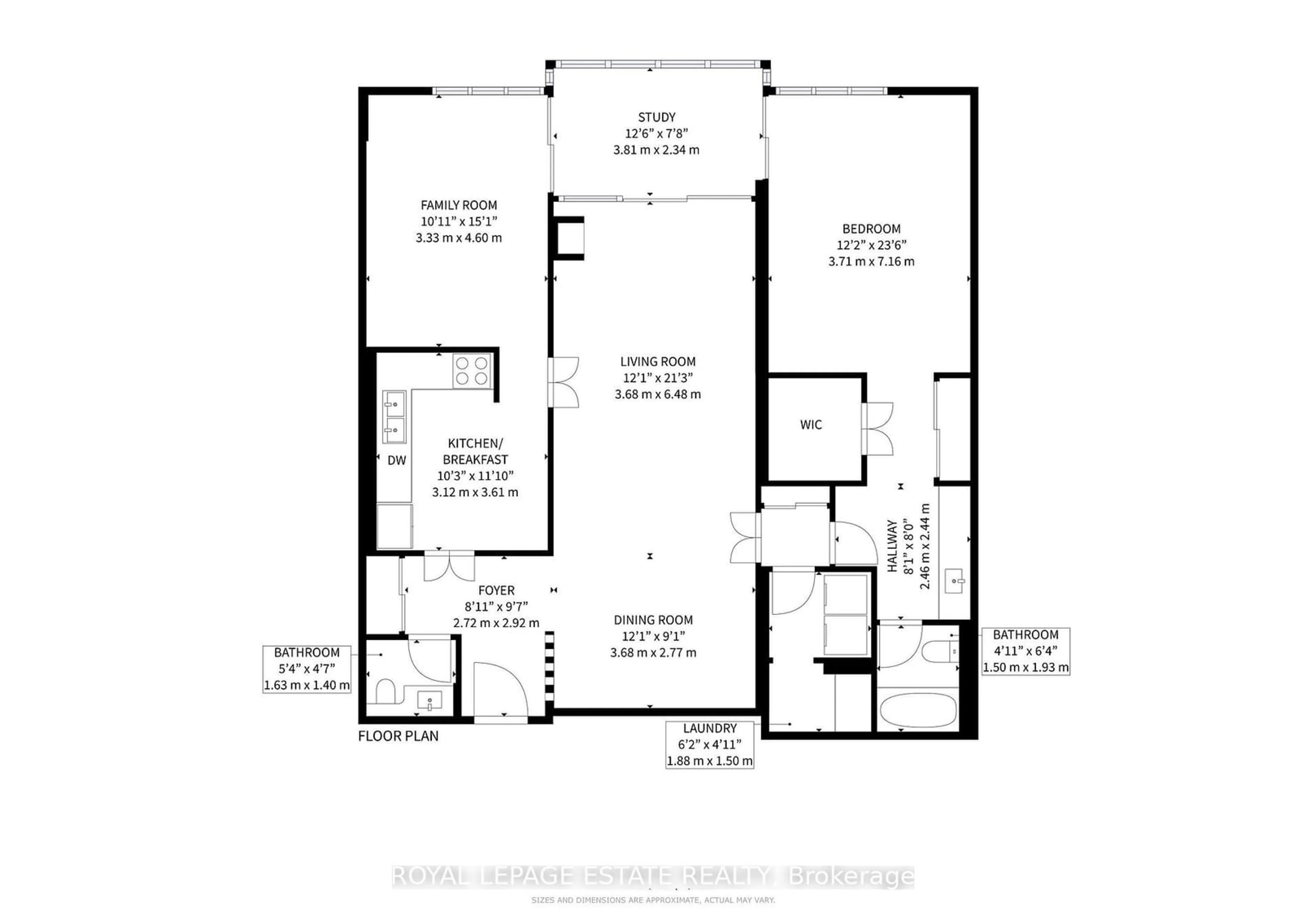 Floor plan for 2350 Bridletowne Circ #1511, Toronto Ontario M1W 3E6