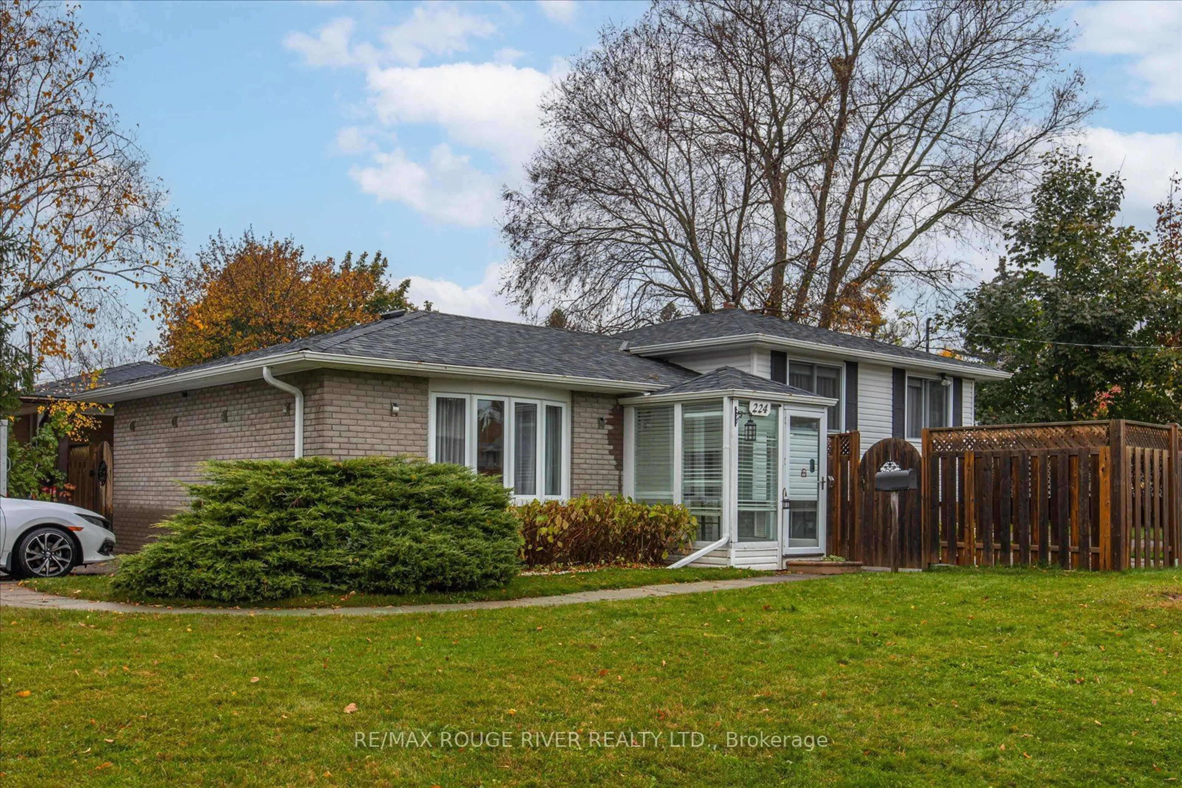 Frontside or backside of a home, the fenced backyard for 224 Arden Dr, Oshawa Ontario L1G 1X5