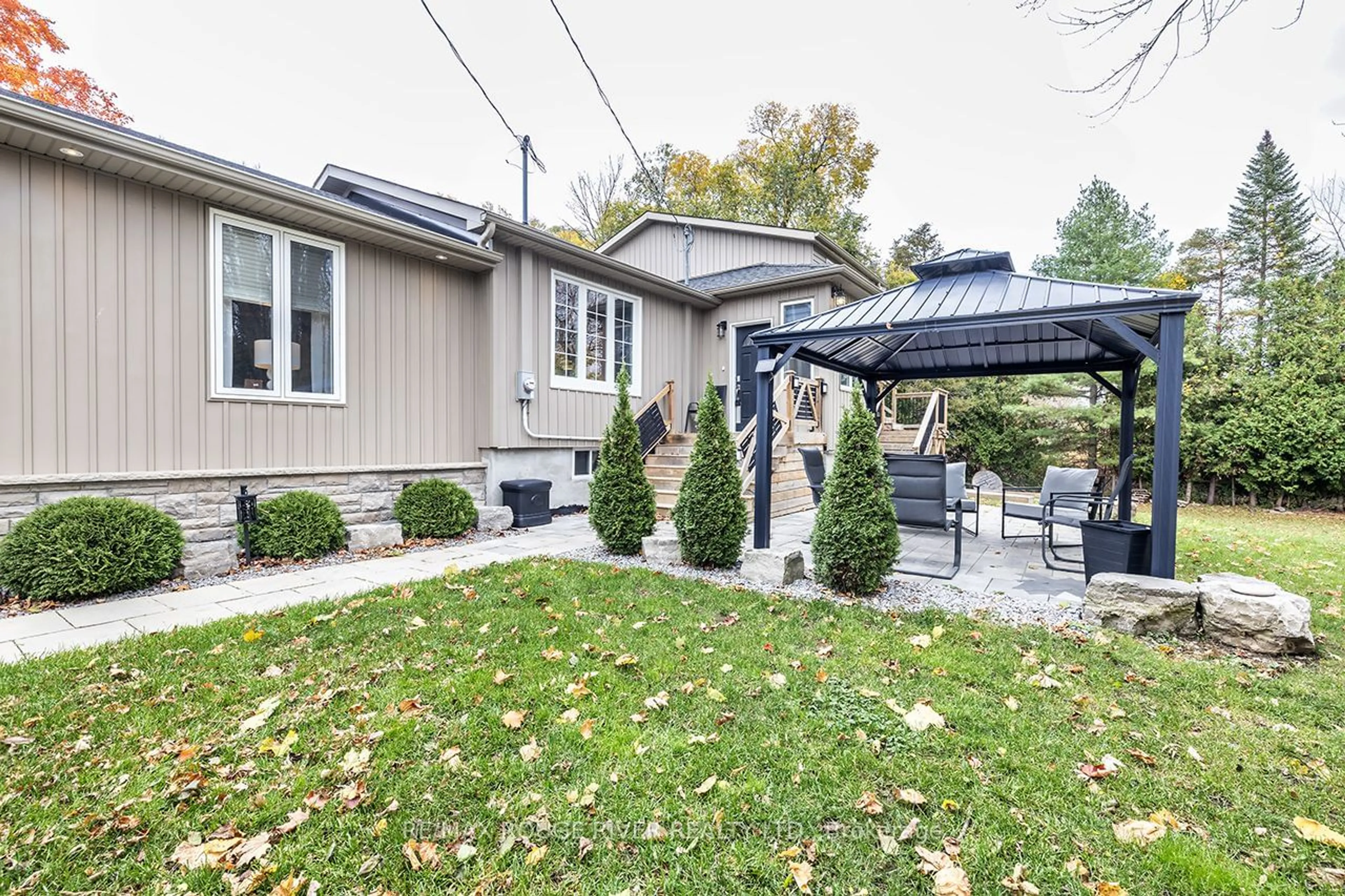 Patio, the fenced backyard for 61 Townline Rd, Clarington Ontario L1E 2J3