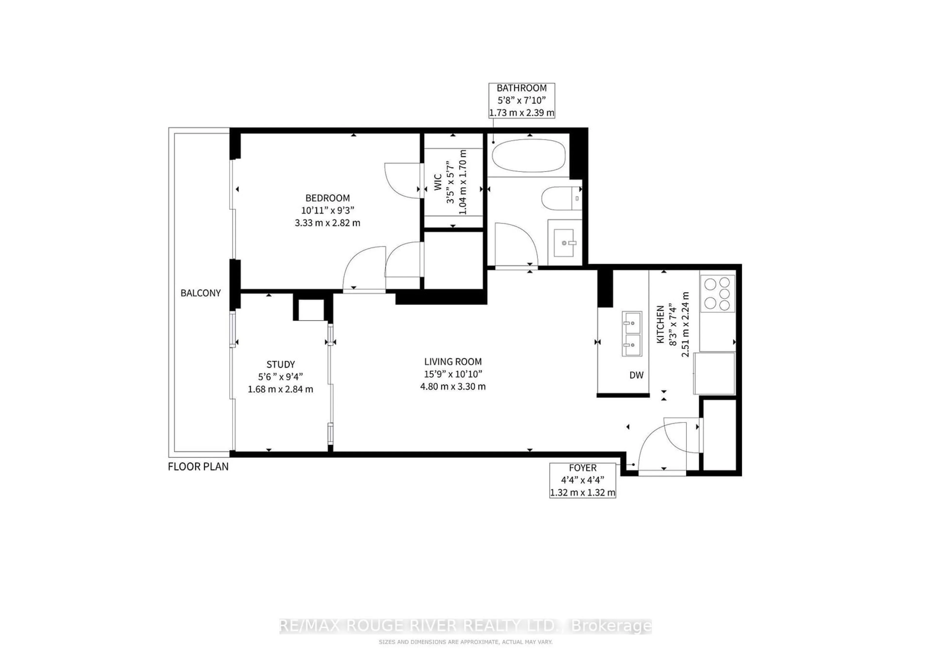 Floor plan for 60 Town Centre Crt #515, Toronto Ontario M1P 0B1