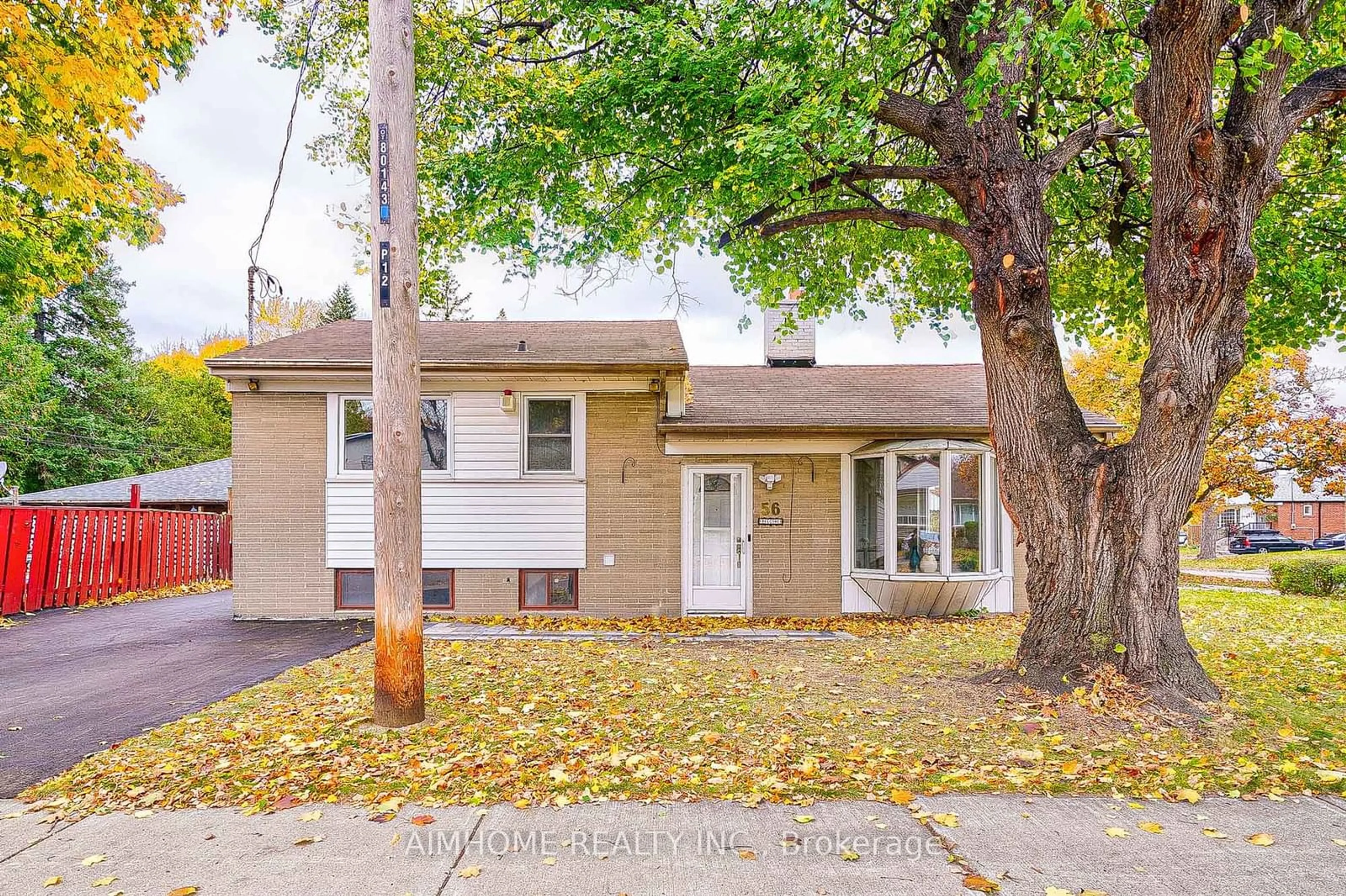 A pic from exterior of the house or condo, the street view for 56 Blaisdale Rd, Toronto Ontario M1P 1V8