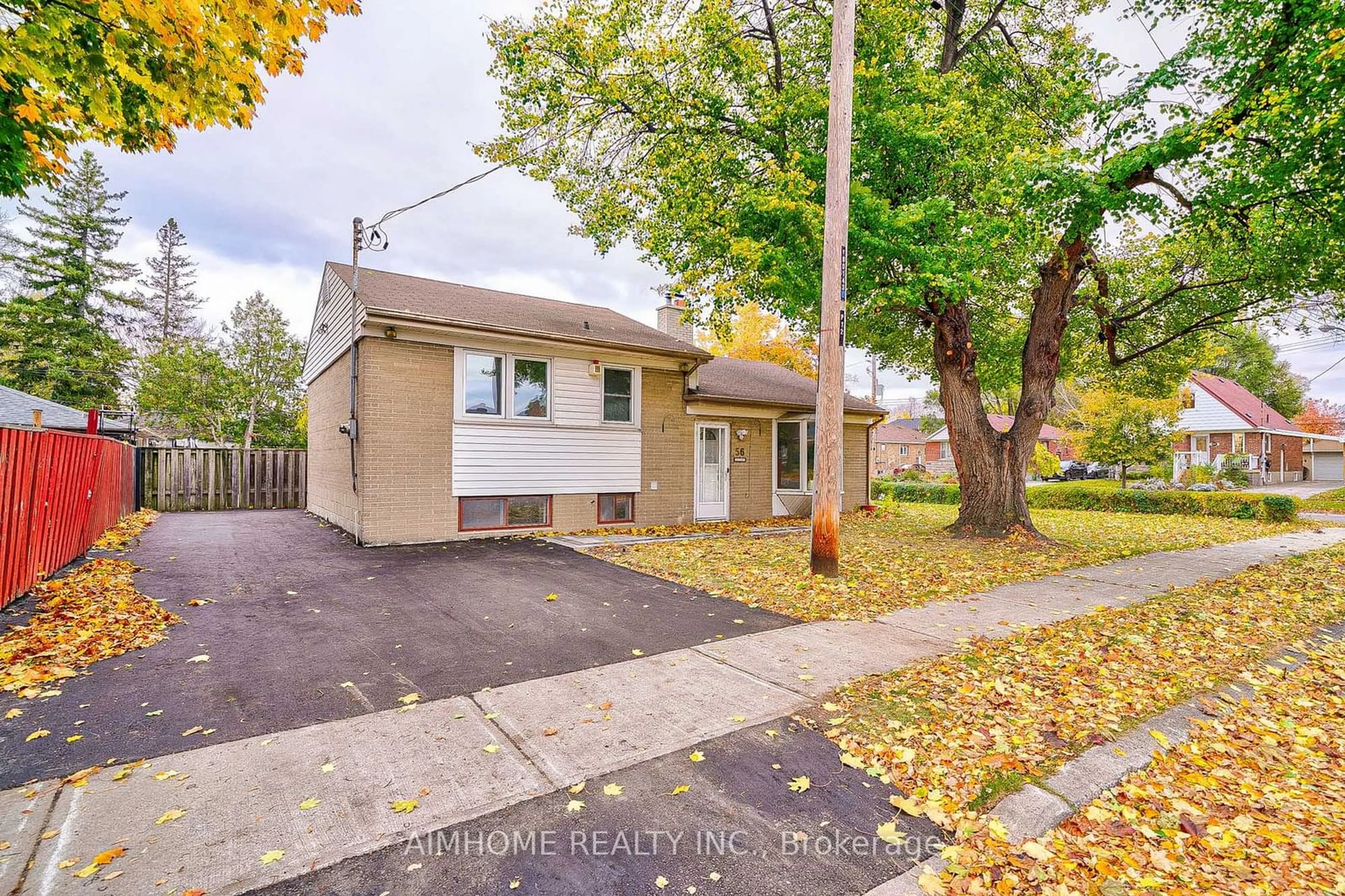 A pic from exterior of the house or condo, the street view for 56 Blaisdale Rd, Toronto Ontario M1P 1V8