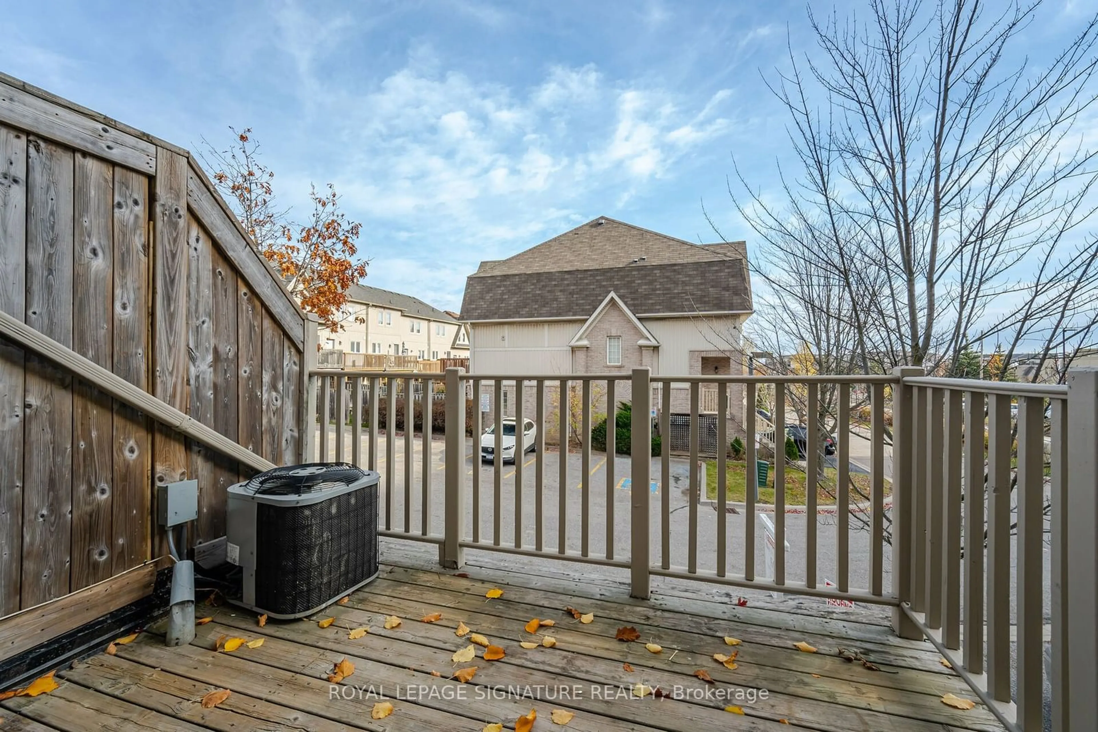 A pic from exterior of the house or condo, the fenced backyard for 735 Sheppard Ave #3, Pickering Ontario L1V 7K5