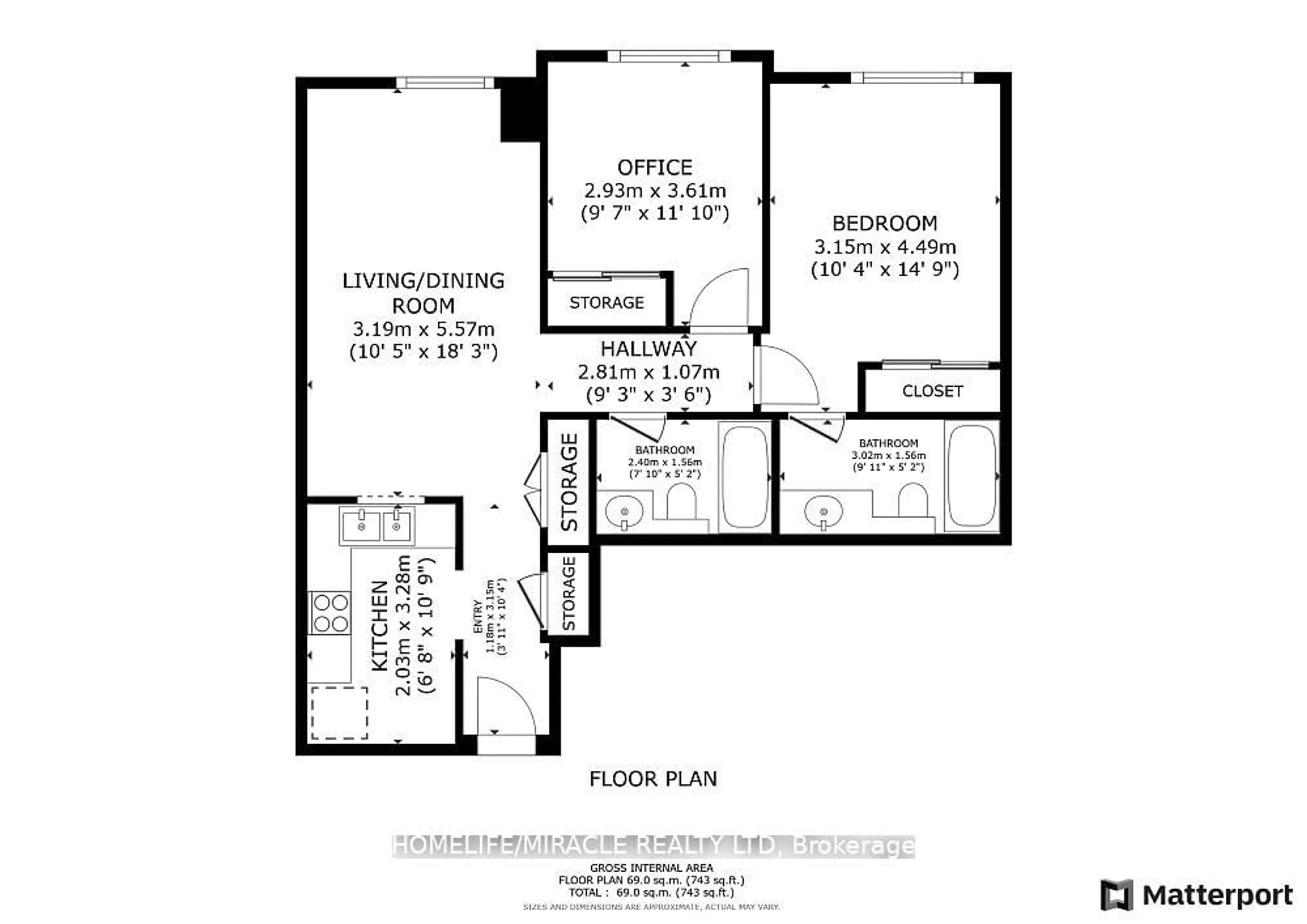 Floor plan for 5039 Finch Ave #802, Toronto Ontario M1S 5L6