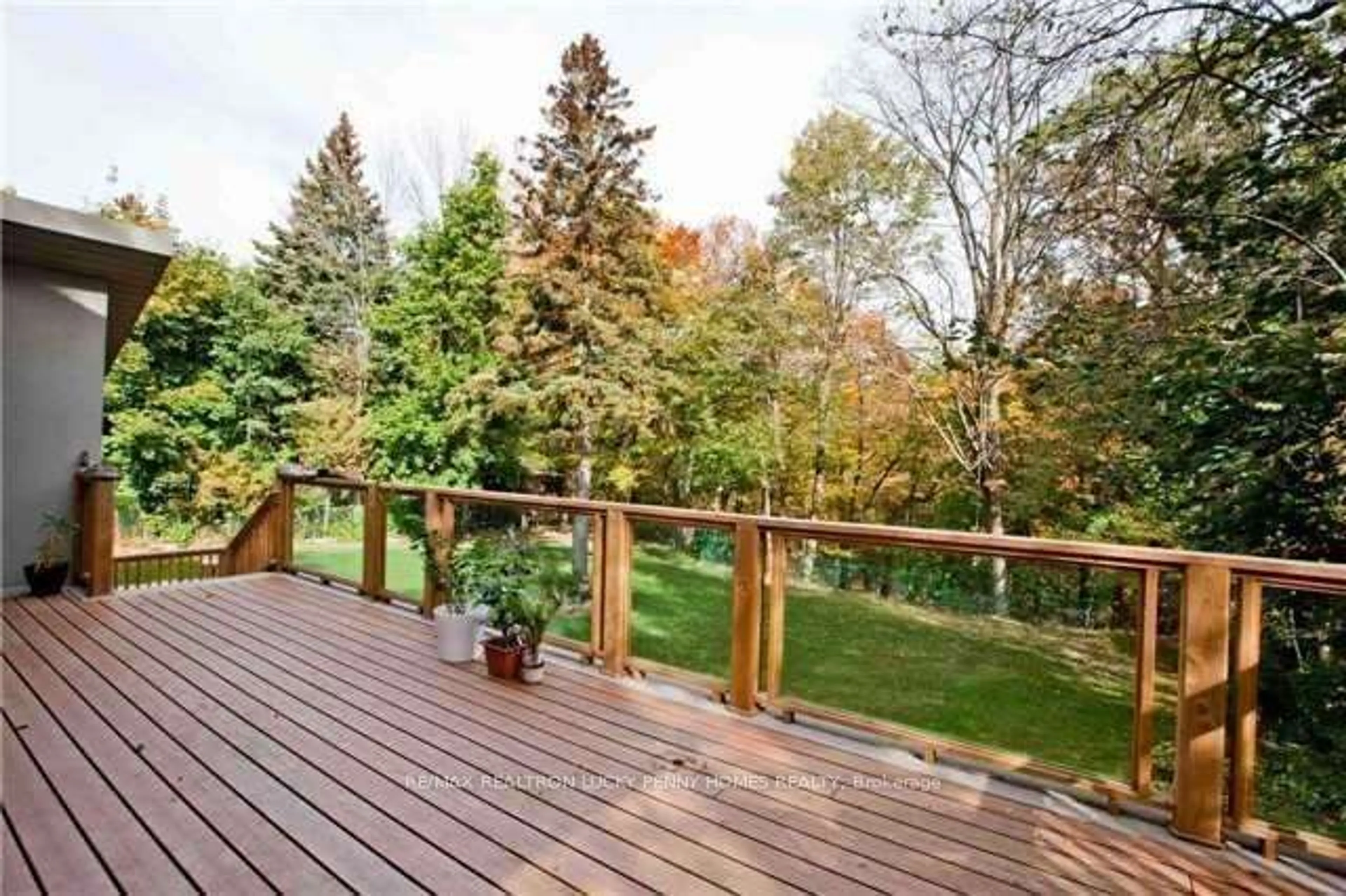 Patio, the fenced backyard for 51 Pine Ridge Dr, Toronto Ontario M1M 2X6