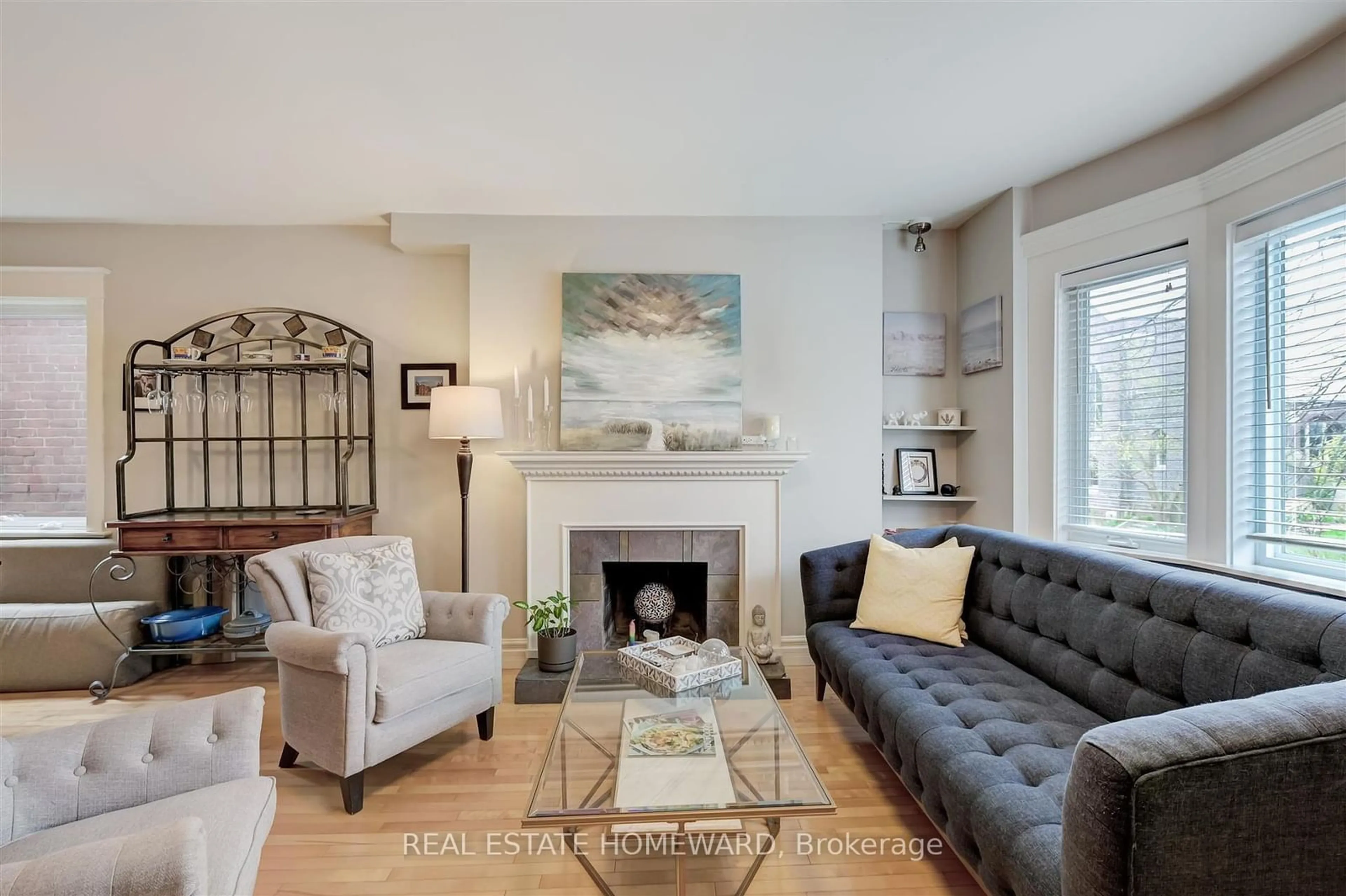 Living room, wood floors for 167 Wineva Ave, Toronto Ontario M4E 2T5