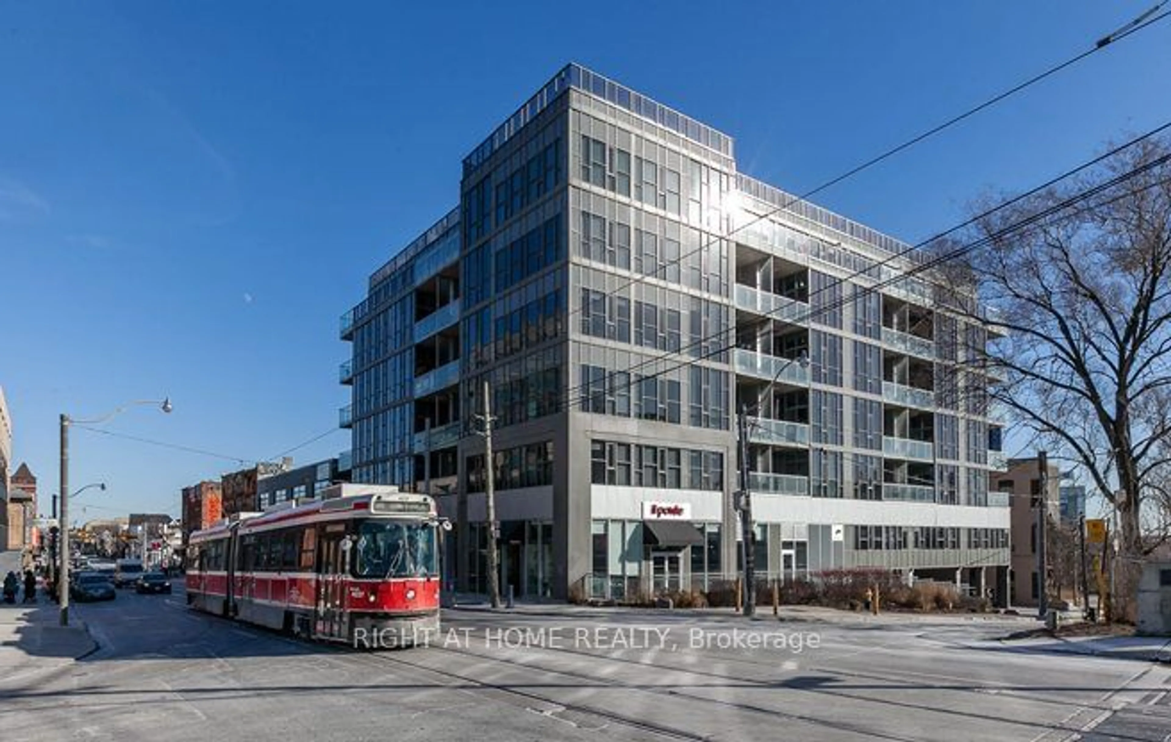 A pic from exterior of the house or condo, the front or back of building for 625 Queen St #607, Toronto Ontario M4M 1G7