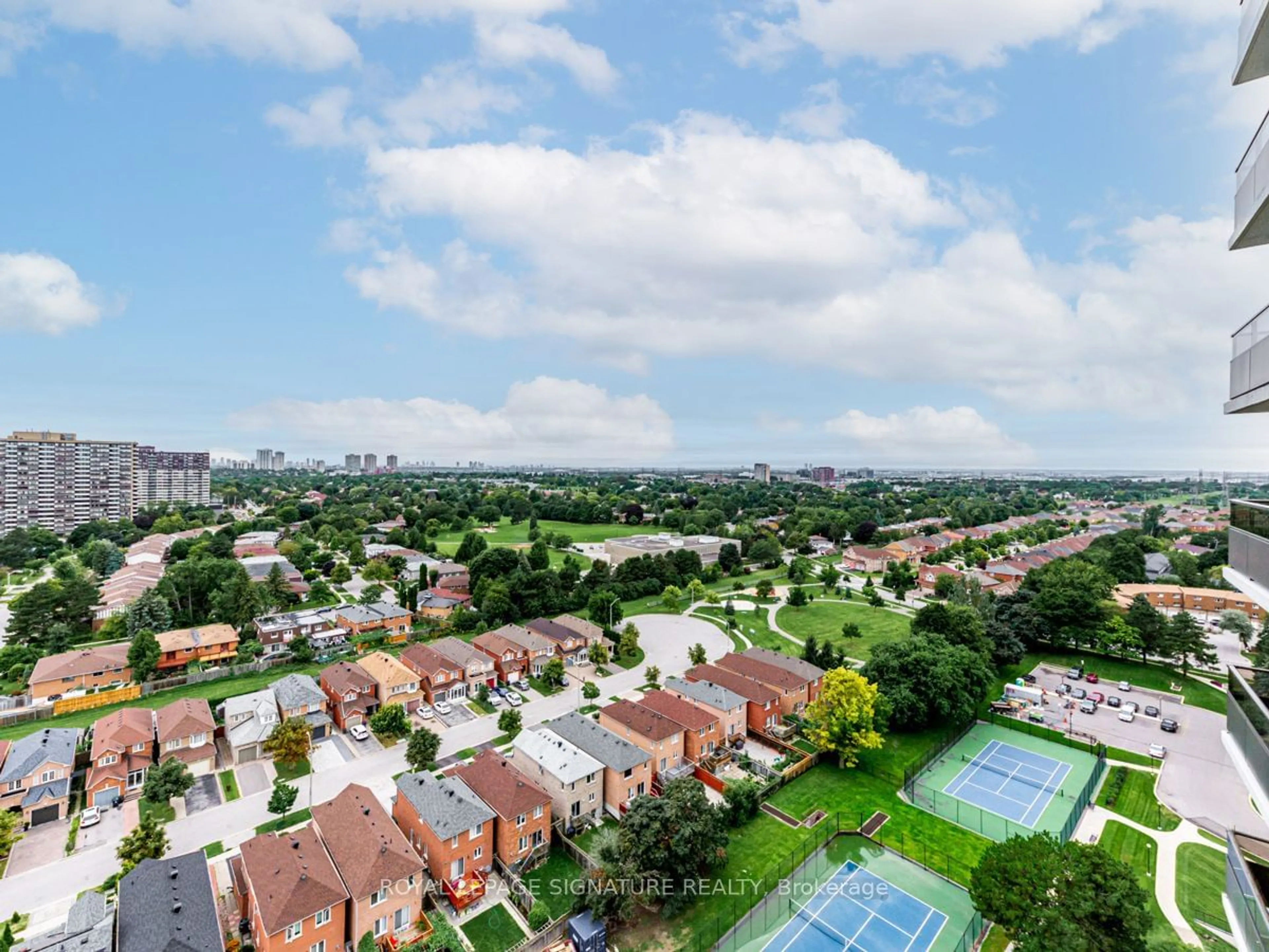 A pic from exterior of the house or condo, the view of city buildings for 3151 Bridletowne Circ #1901, Toronto Ontario M1W 2T1