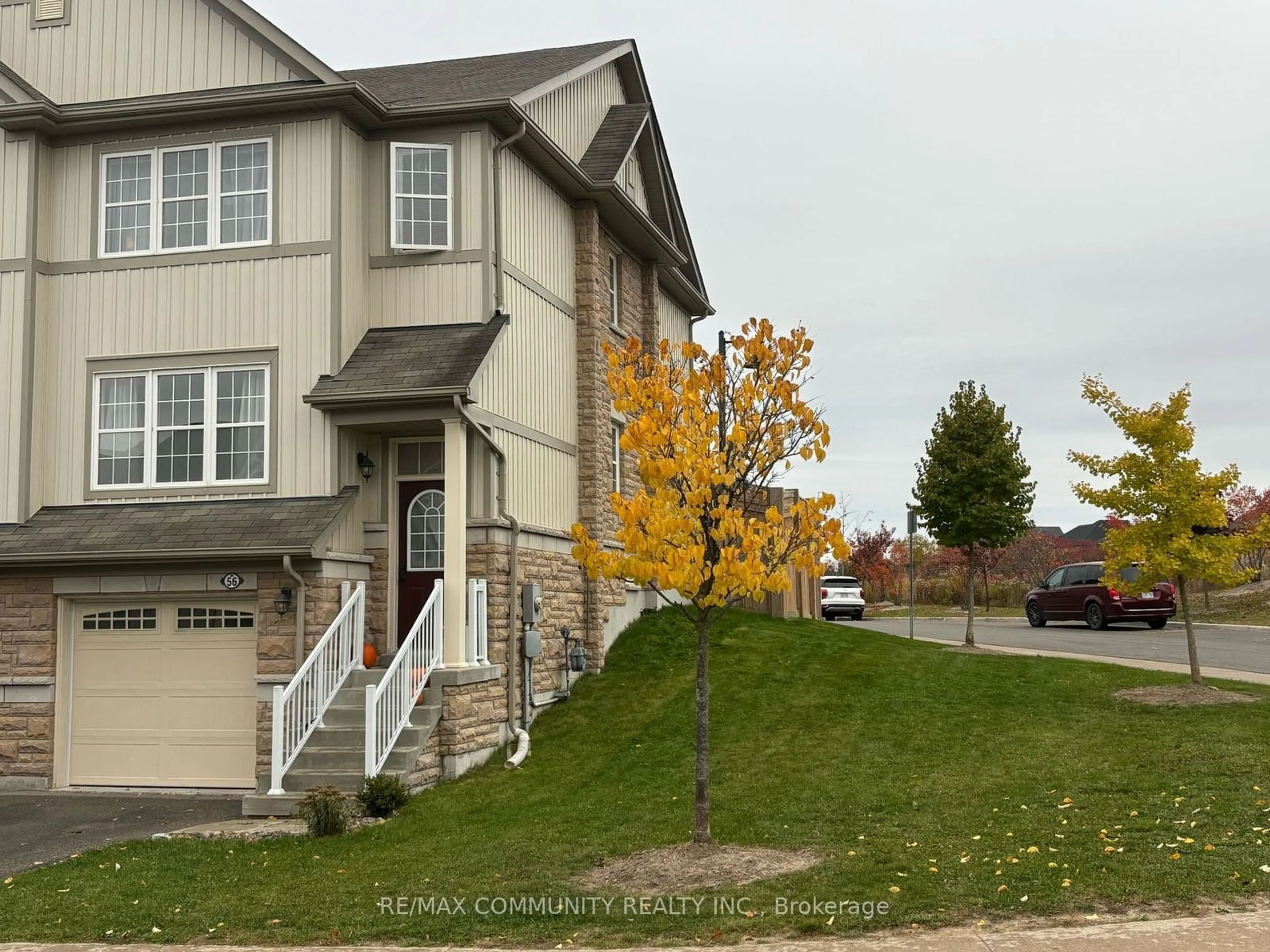 Frontside or backside of a home, the street view for 56 Farmstead Dr, Clarington Ontario L1C 0K9