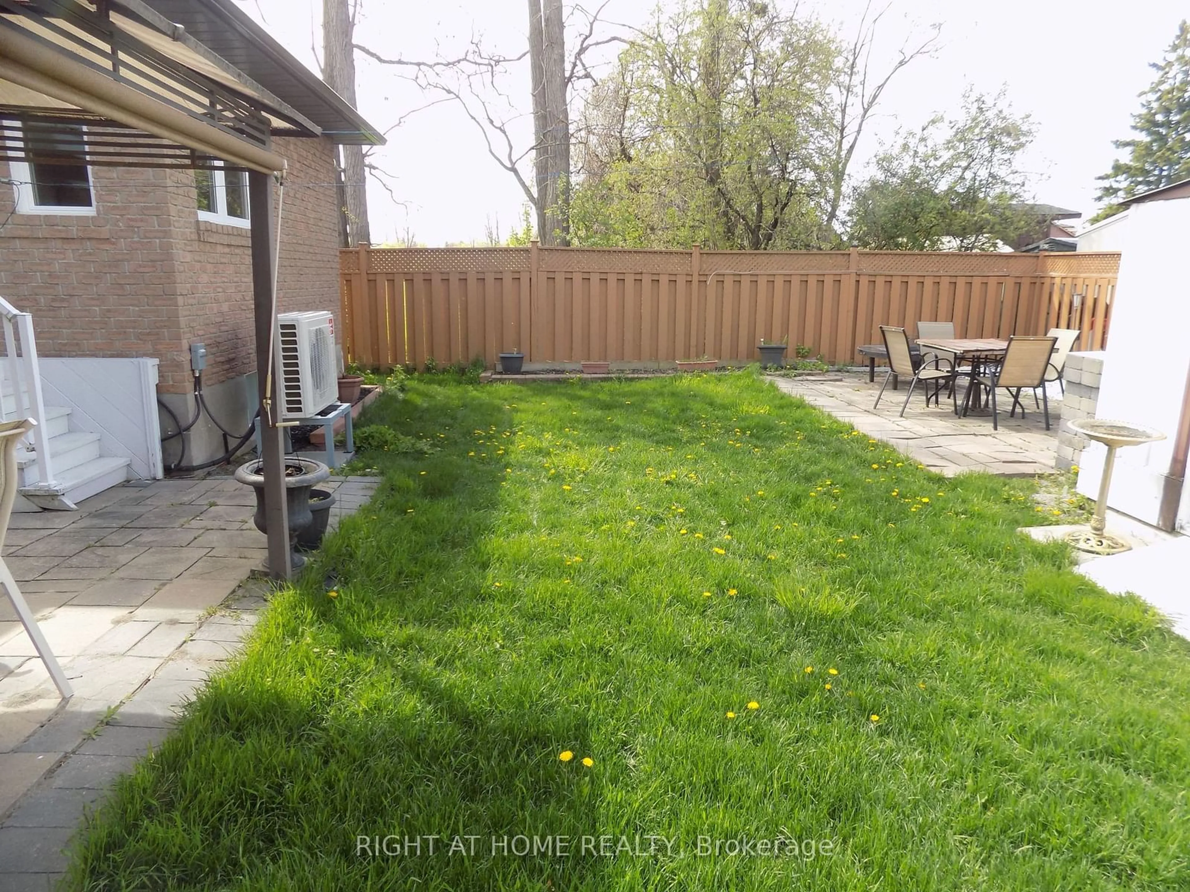 Patio, the fenced backyard for 536 Seville St, Oshawa Ontario L1J 6R4