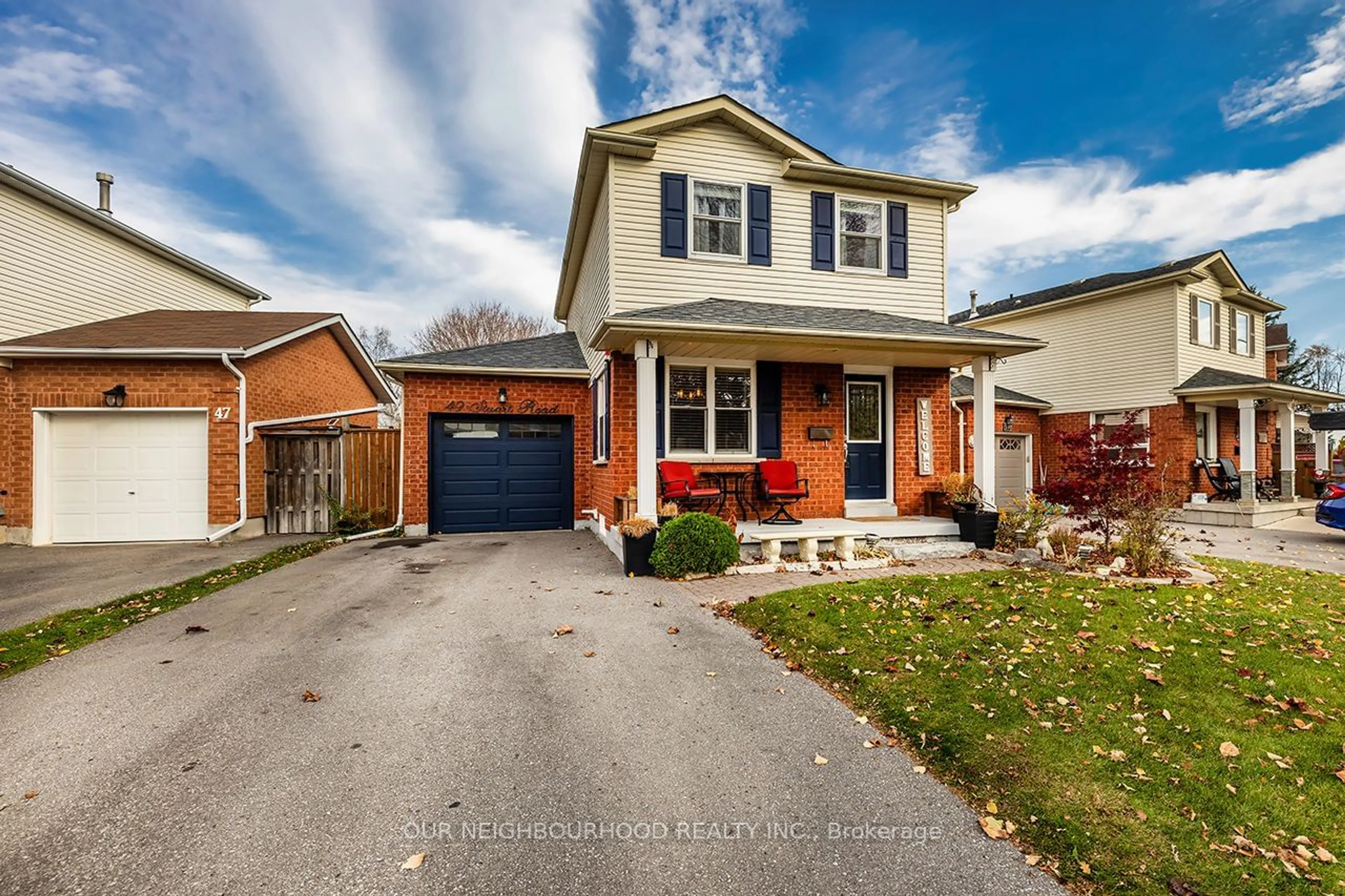 Frontside or backside of a home, the street view for 49 Stuart Rd, Clarington Ontario L1E 1Y9