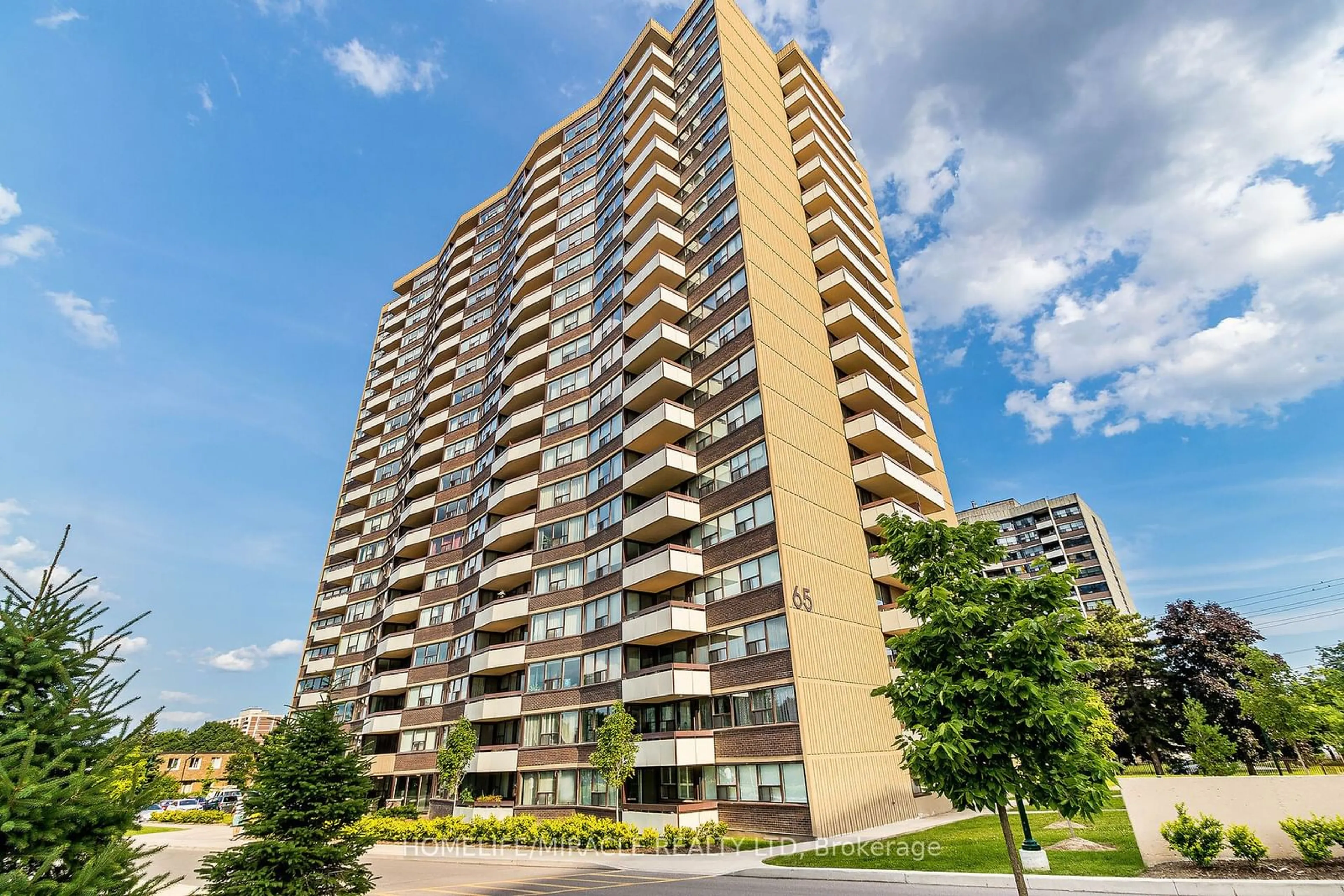 A pic from exterior of the house or condo, the front or back of building for 65 Huntingdale Blvd #1708, Toronto Ontario M1W 2P1