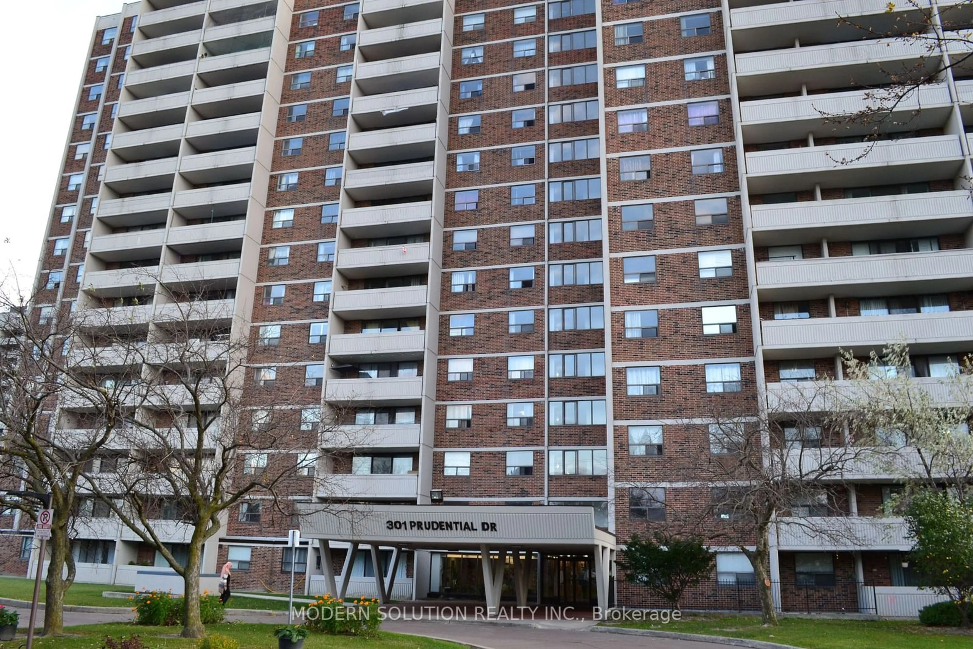 A pic from exterior of the house or condo, the front or back of building for 301 Prudential Dr #1208, Toronto Ontario M1P 4V3