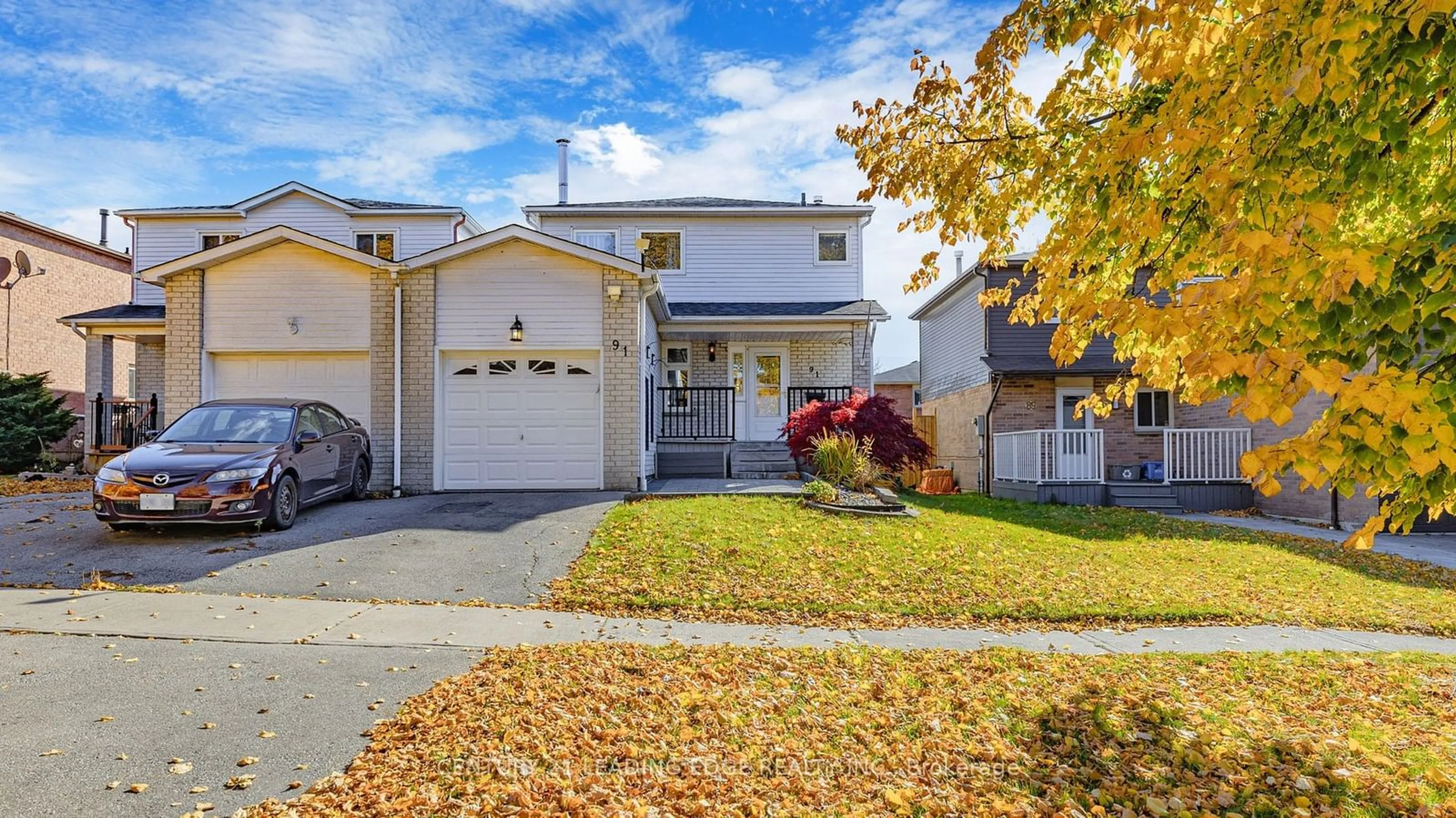 A pic from exterior of the house or condo, the street view for 91 Chalmers Cres, Ajax Ontario L1S 5Z6