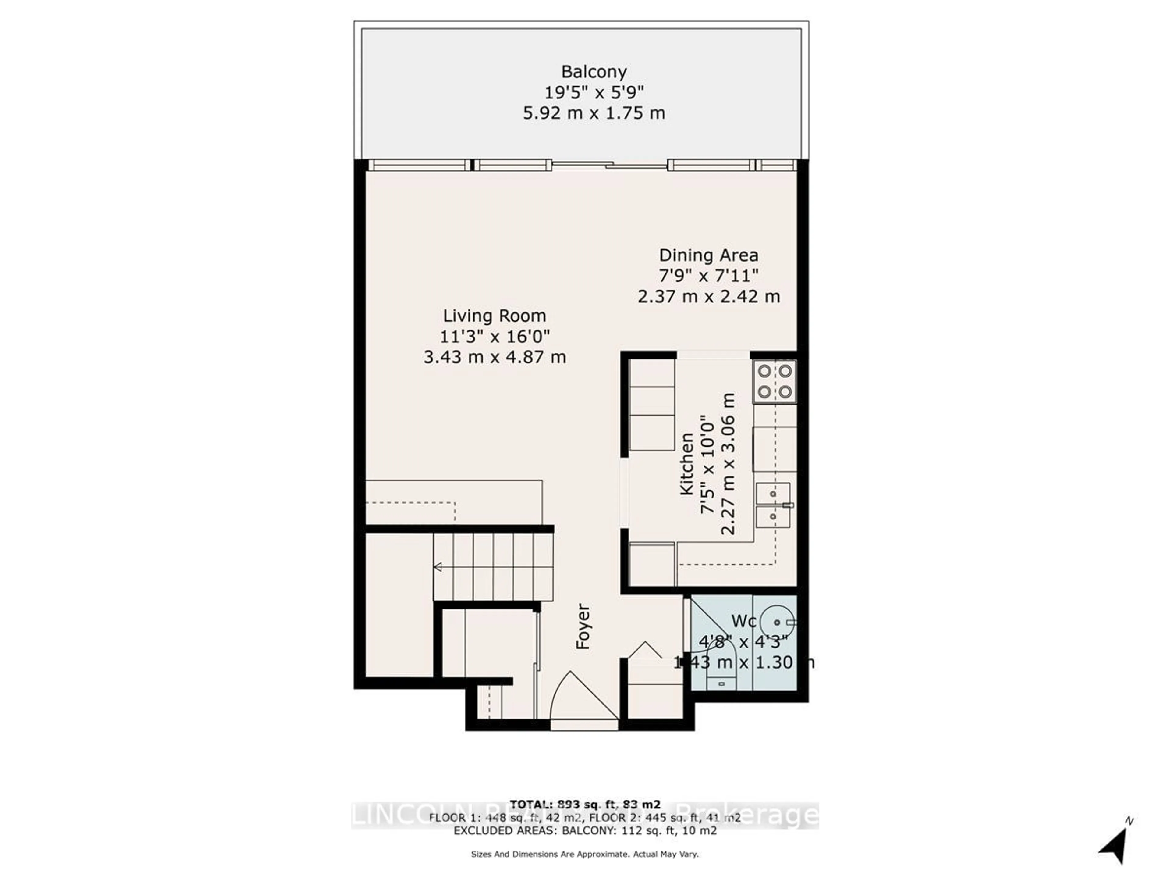 Floor plan for 50 Richmond St #638, Oshawa Ontario L1G 7C7