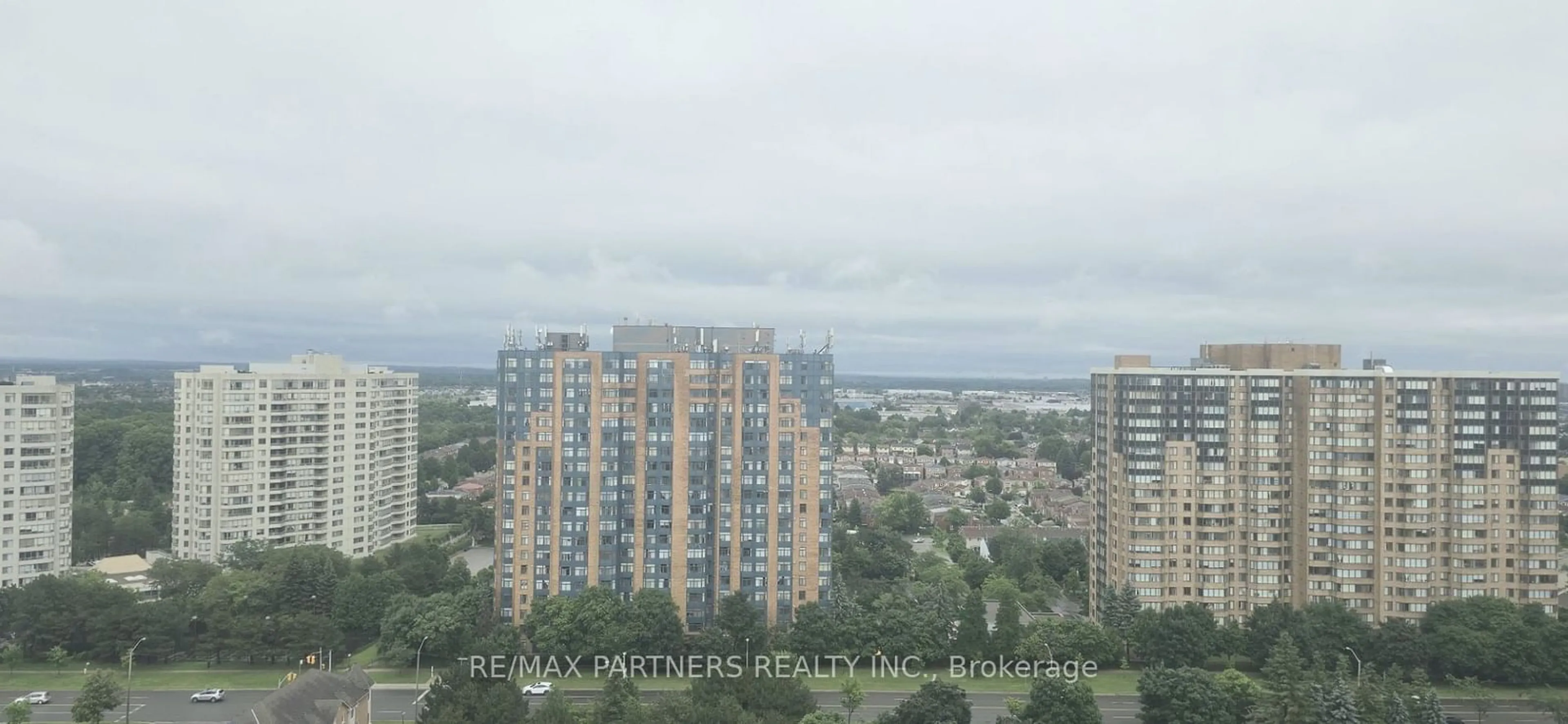 A pic from exterior of the house or condo, the view of city buildings for 300 Alton Towers Circ #PH207, Toronto Ontario M1V 4X9