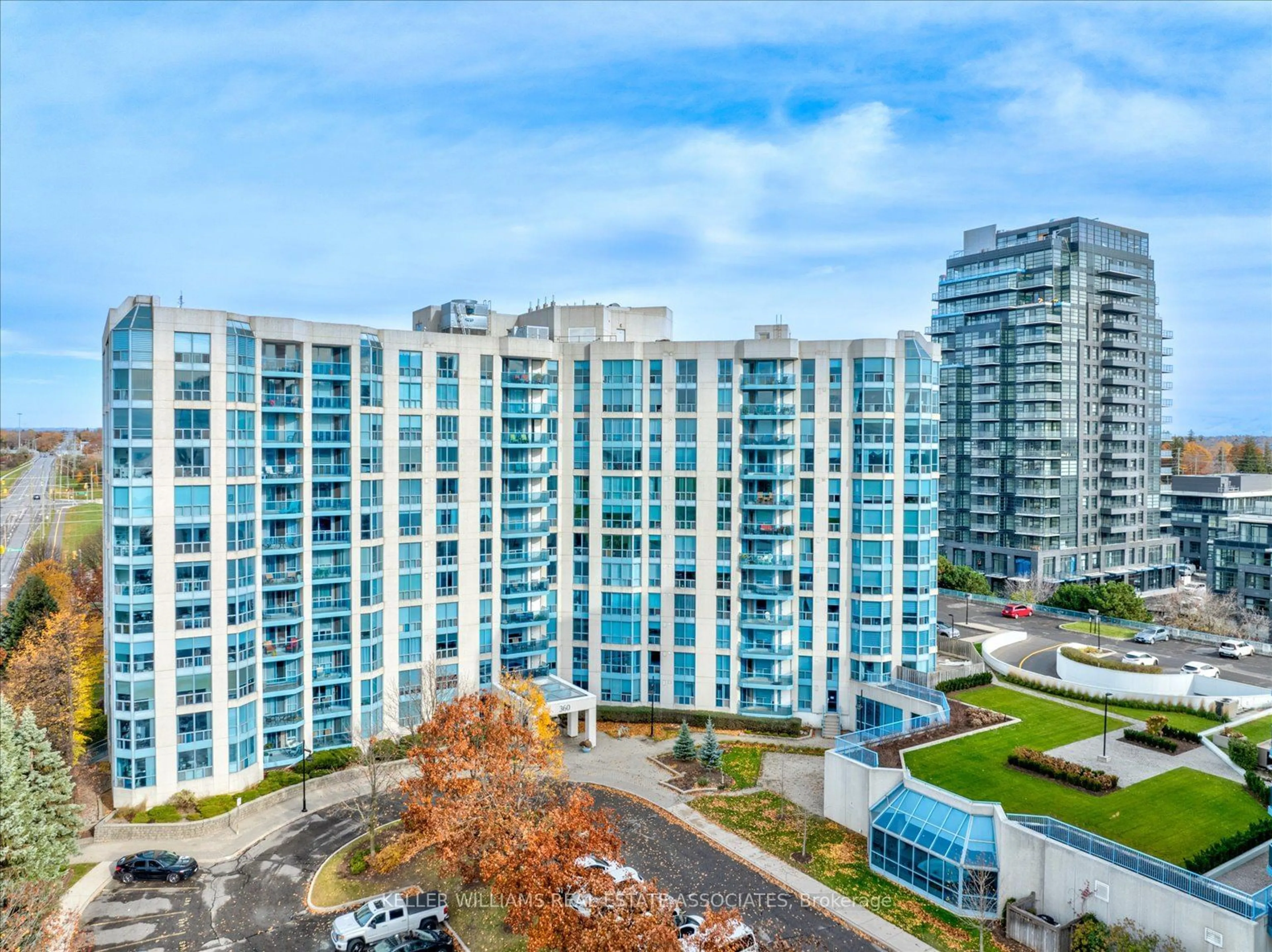 A pic from exterior of the house or condo, the view of city buildings for 360 Watson St #1110, Whitby Ontario L1N 9G2