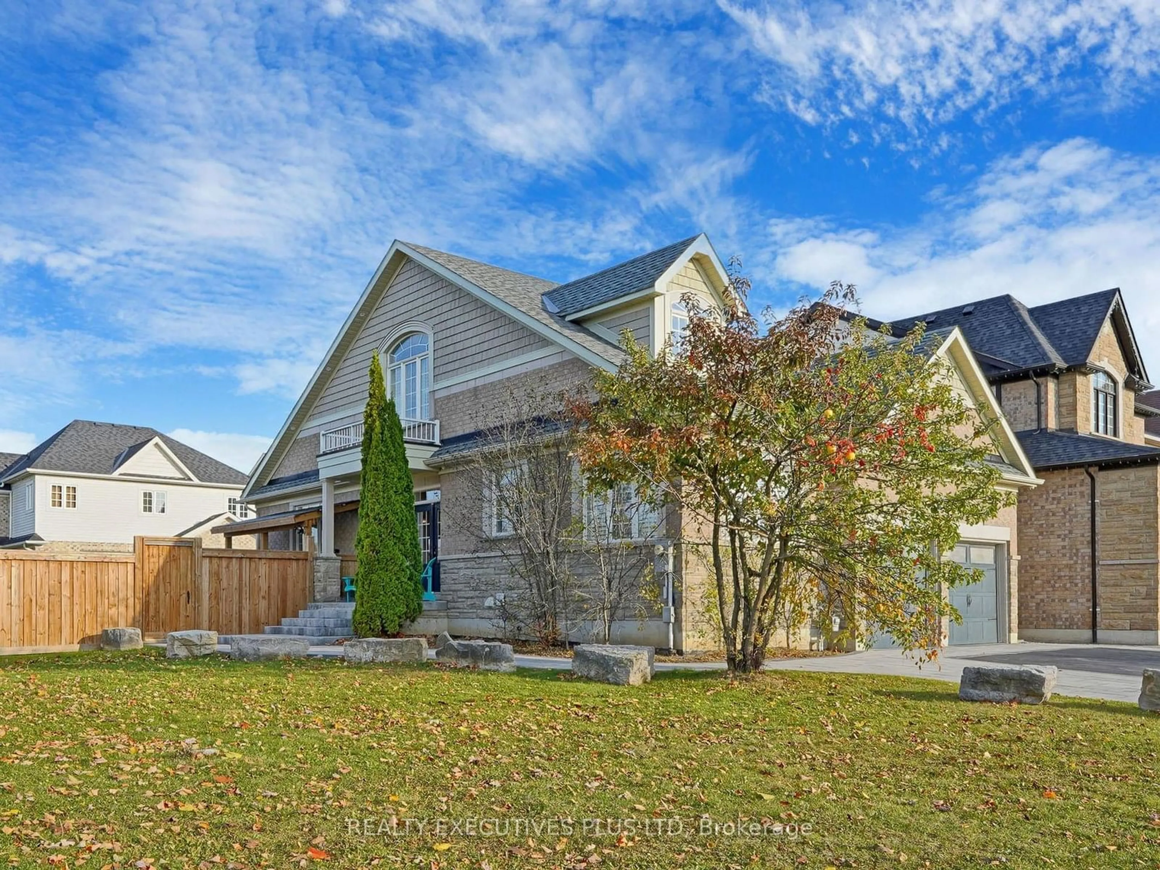 Frontside or backside of a home, the fenced backyard for 489 West Scugog Lane, Clarington Ontario L1C 0G5