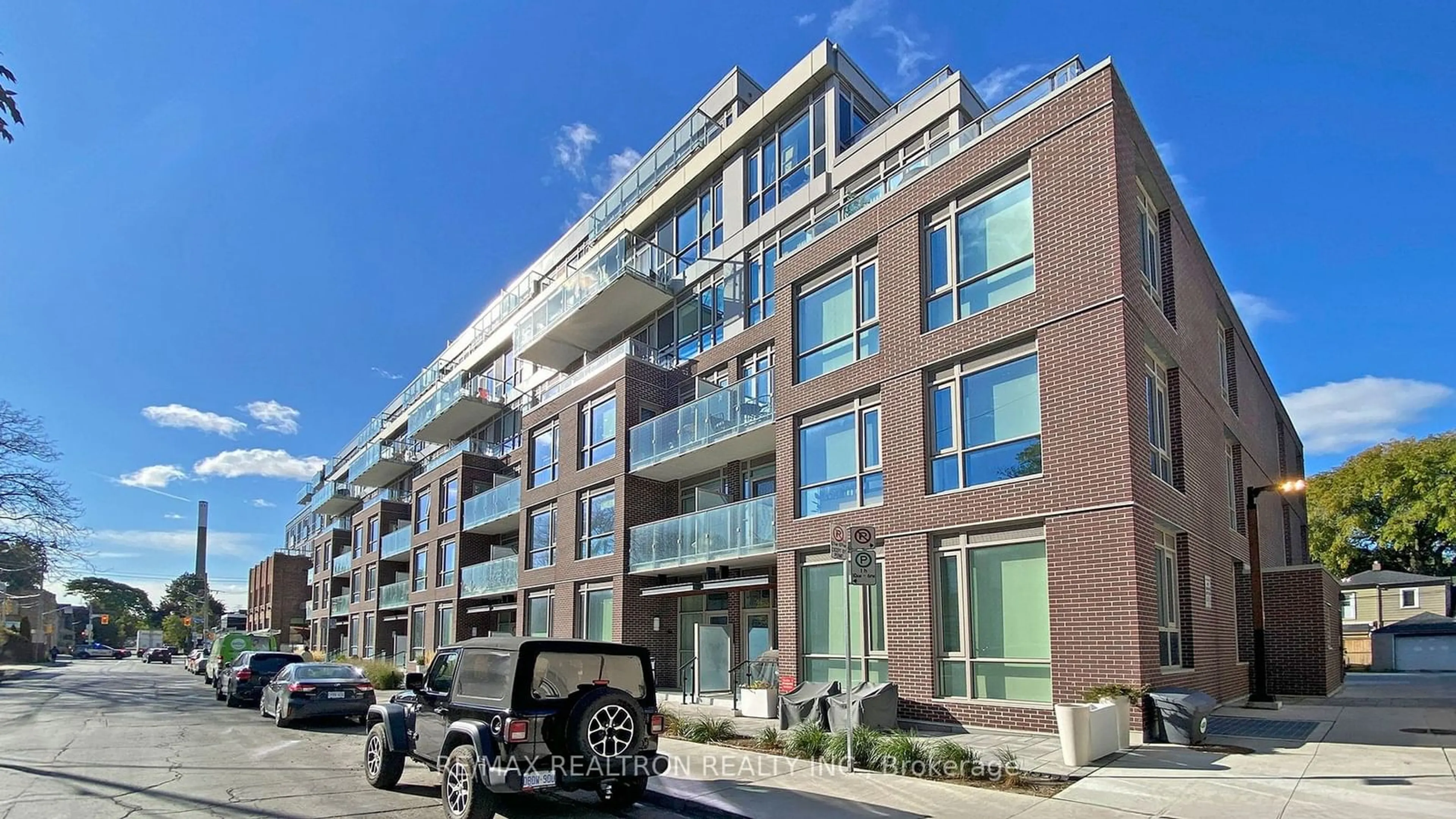 A pic from exterior of the house or condo, the front or back of building for 150 Logan Ave #445, Toronto Ontario M4M 0E4