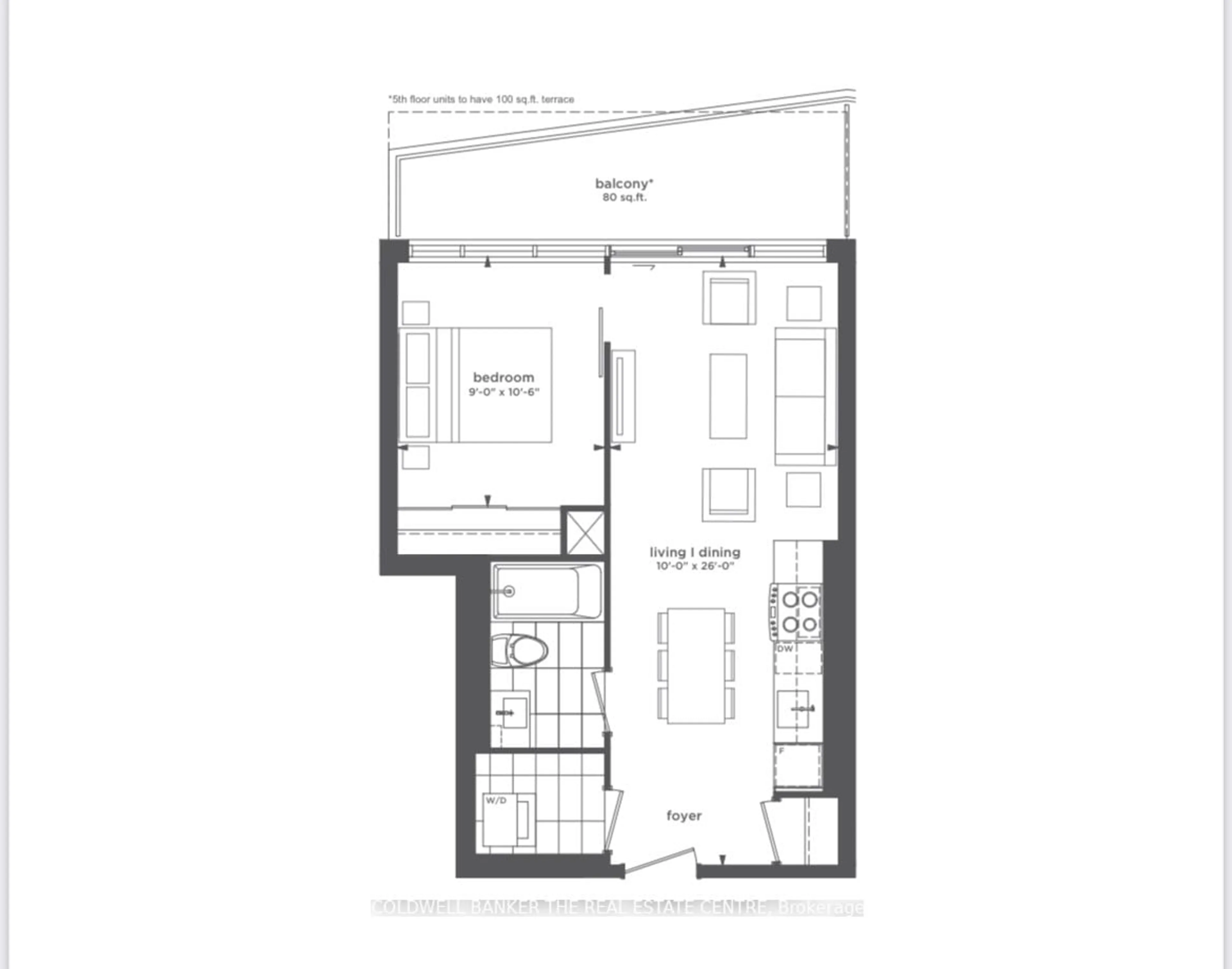 Floor plan for 45 Baseball Pl #1405, Toronto Ontario M4M 0H1