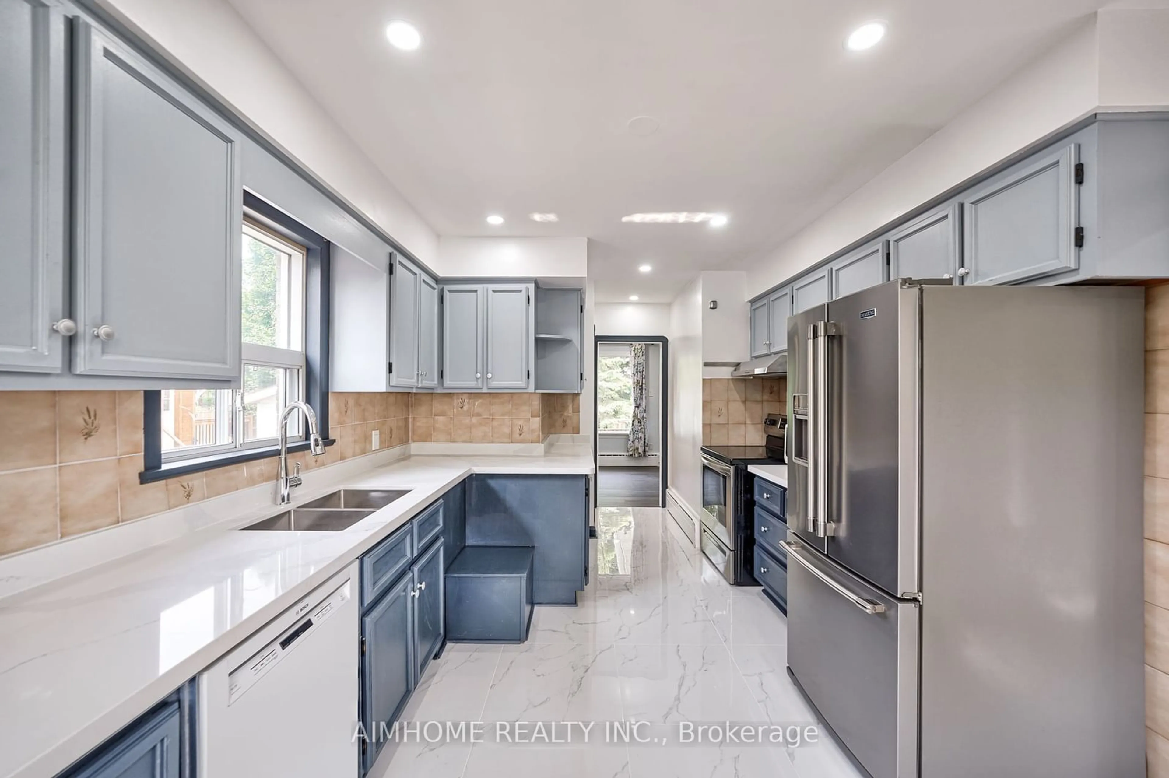 Contemporary kitchen, ceramic floors for 193 Scarboro Cres, Toronto Ontario M1M 2J6