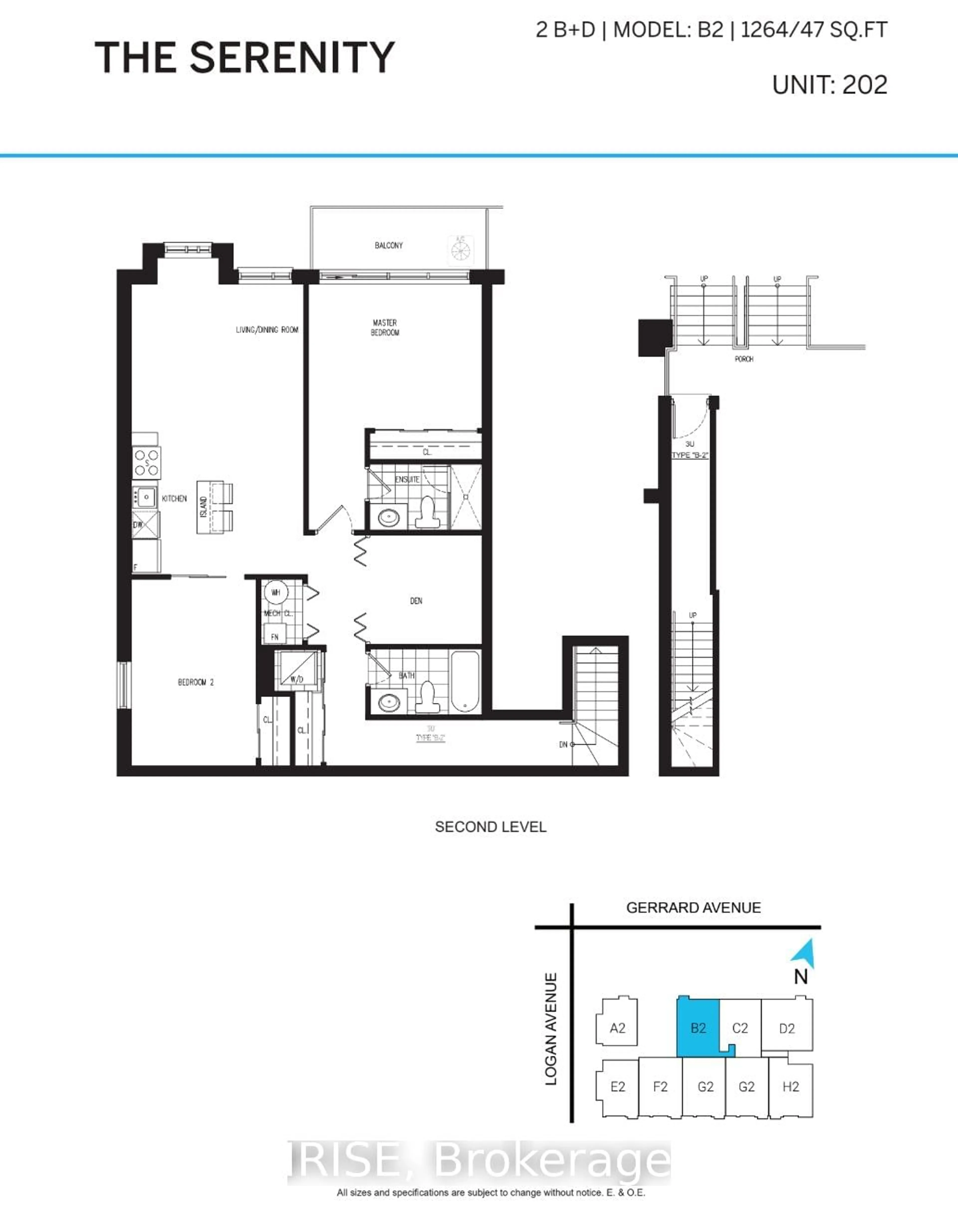 Floor plan for 485 logan Ave #202, Toronto Ontario M4M 2P5