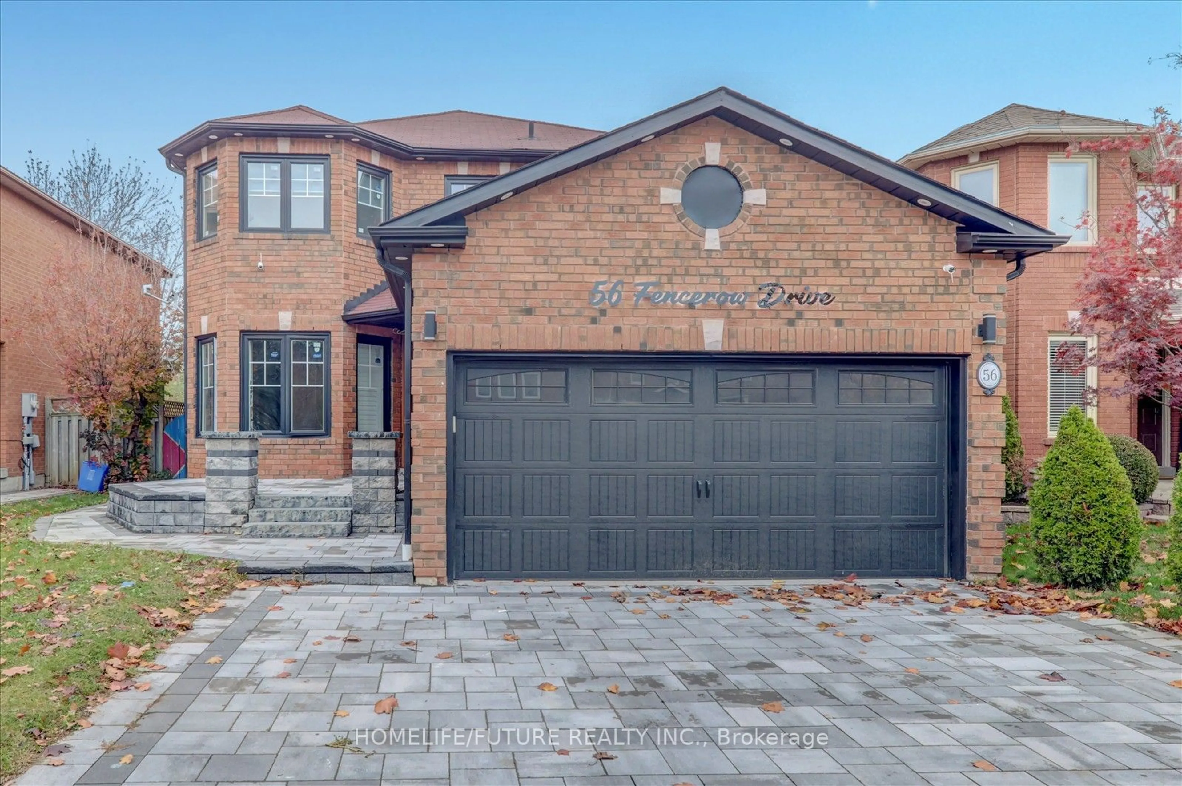 Home with brick exterior material for 56 Fencerow Dr, Whitby Ontario L1R 1Y3